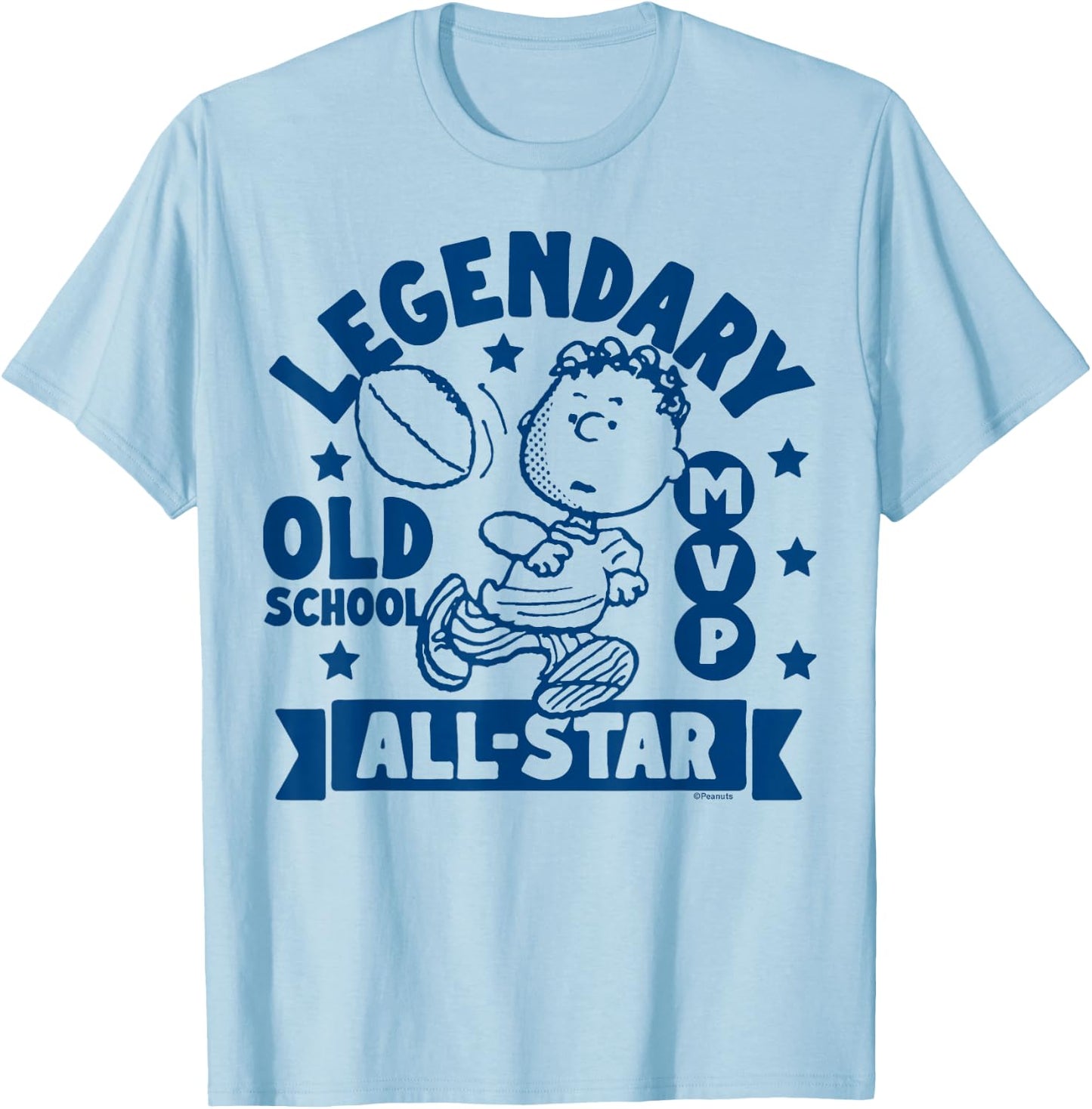 Peanuts - The Legendary All-Star MVP by Franklin Football T-Shirt - T-Shirt | Light Blue