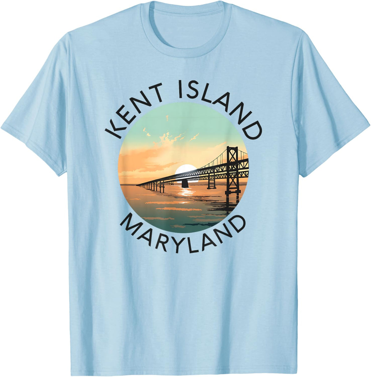 Kent Island Maryland Chesapeake Bay Bridge Annapolis Crab T-Shirt - T-Shirt | Light Blue