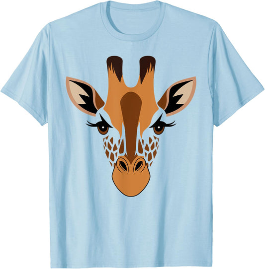 Halloween Giraffe Face Costume Kids Cute Themed T-Shirt - T-Shirt | Light Blue