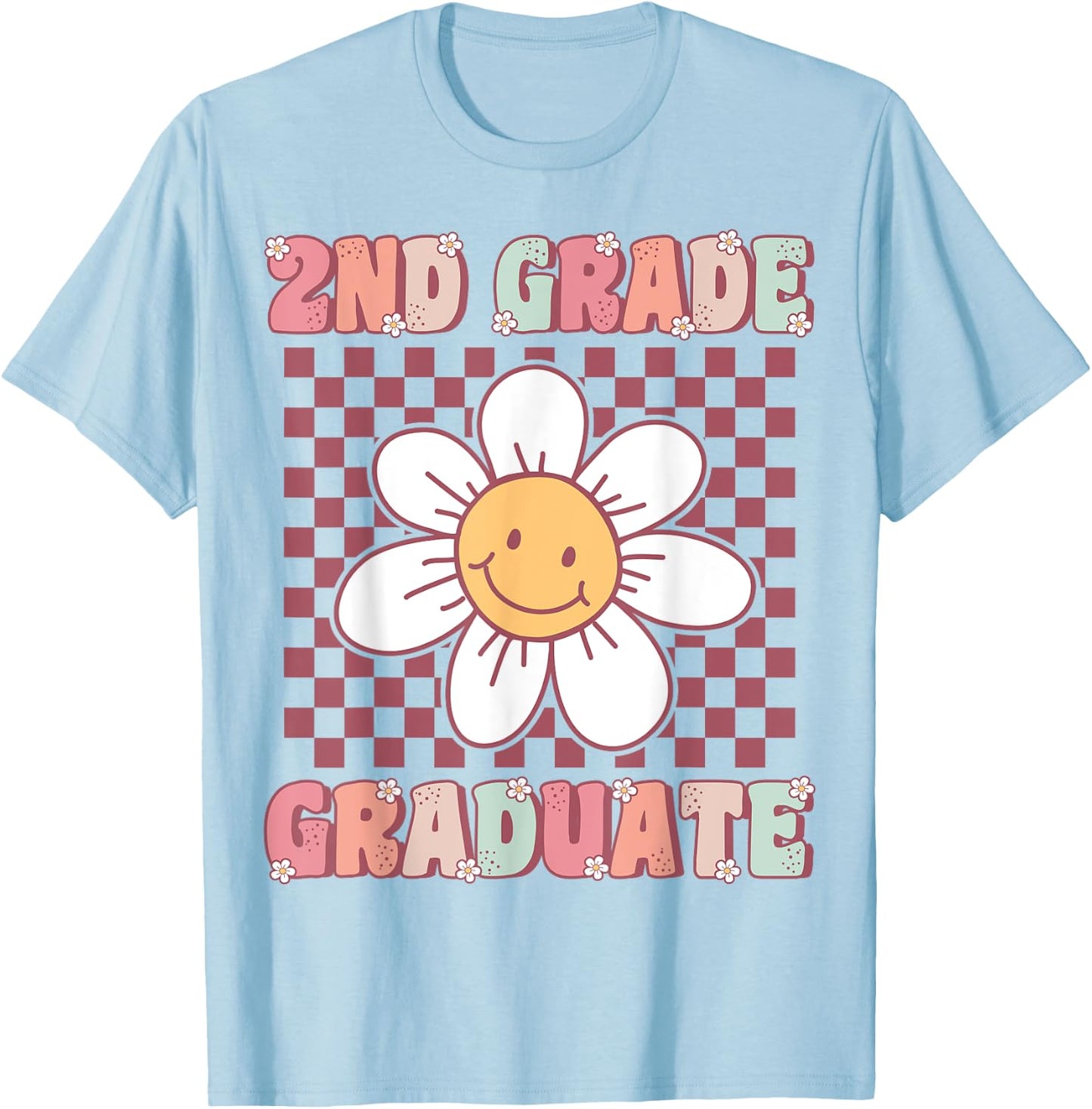 2nd Grade Graduation Cute Groovy Last Day of Second Grade T-Shirt - T-Shirt | Light Blue