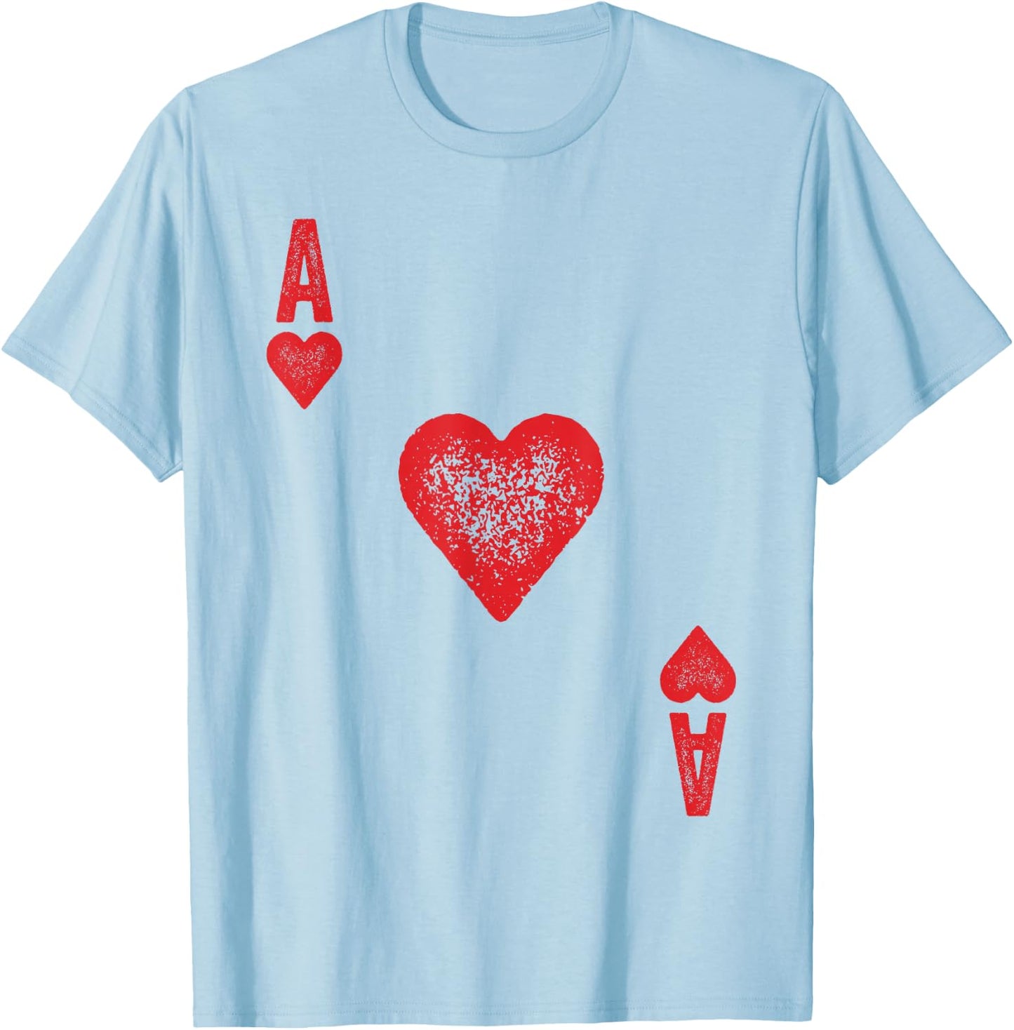 Ace of Hearts Shirt Adult Men Women Kids Card Costume T-Shirt - T-Shirt | Light Blue