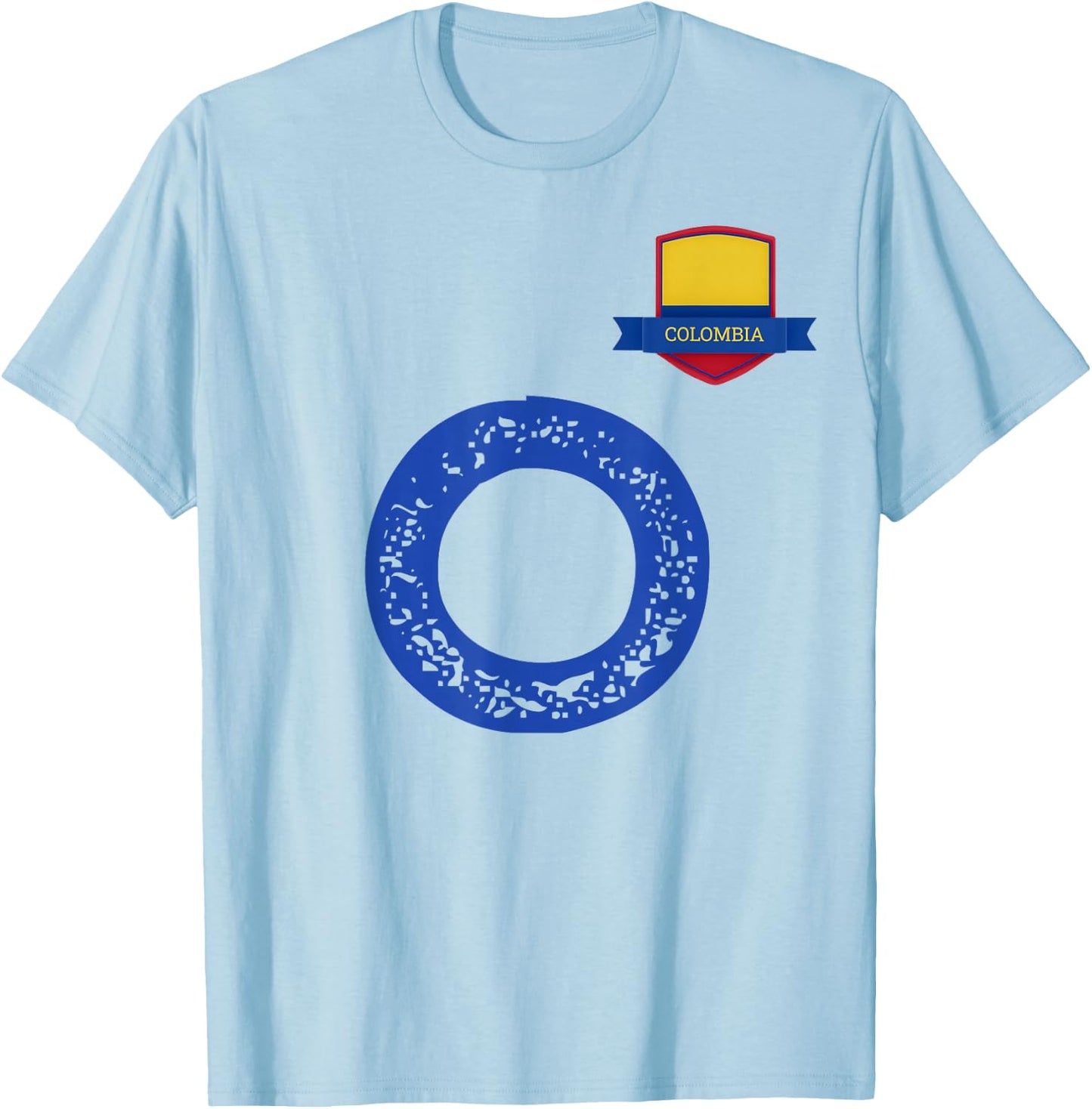 Colombia Human-Flag Letter O Colombian T-Shirt - T-Shirt | Light Blue