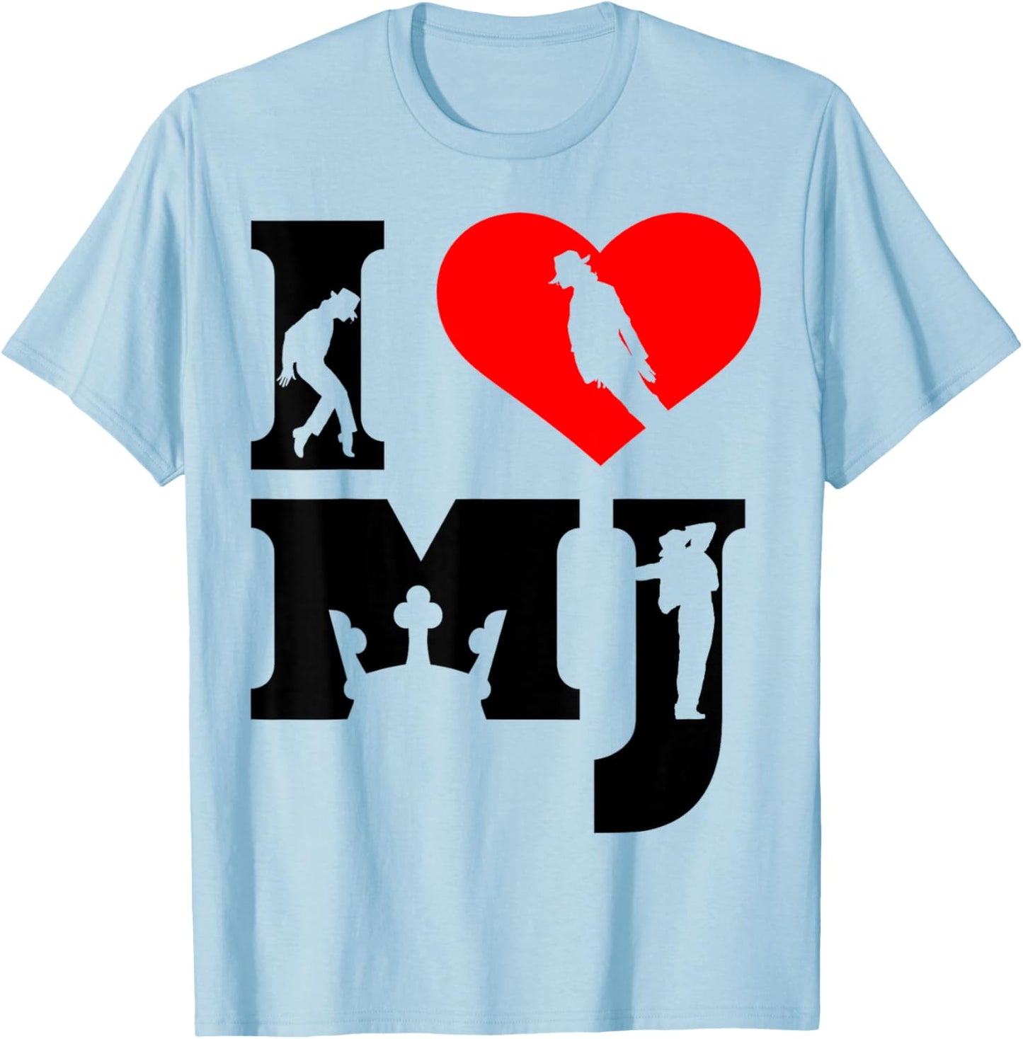 Vintage I Love MJ Shirt, I Heart MJ Retro T-Shirt - T-Shirt | Light Blue