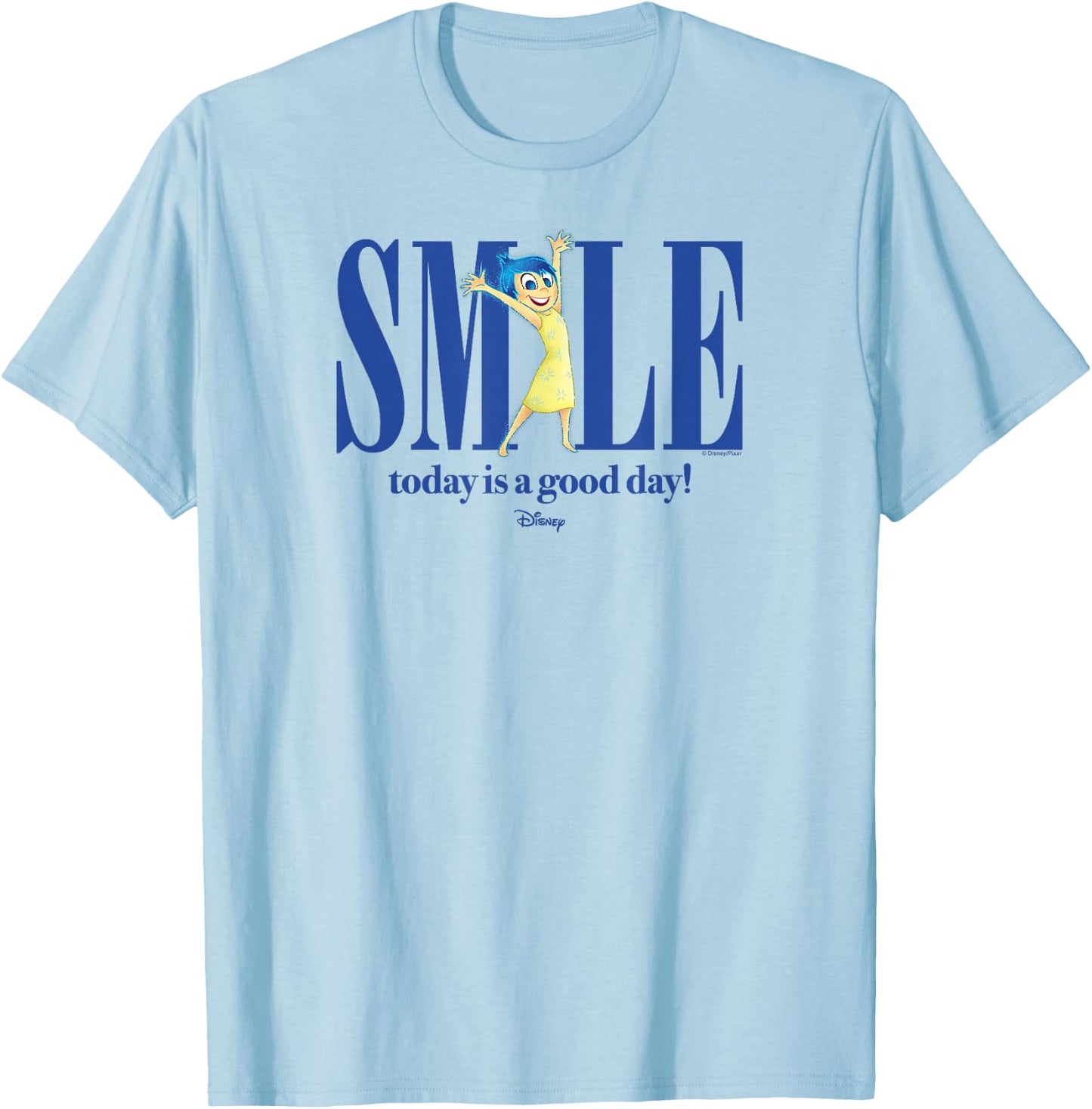 Inside Out 2 - Joy Movie Character Smile Today is A Good Day T-Shirt - T-Shirt | Light Blue