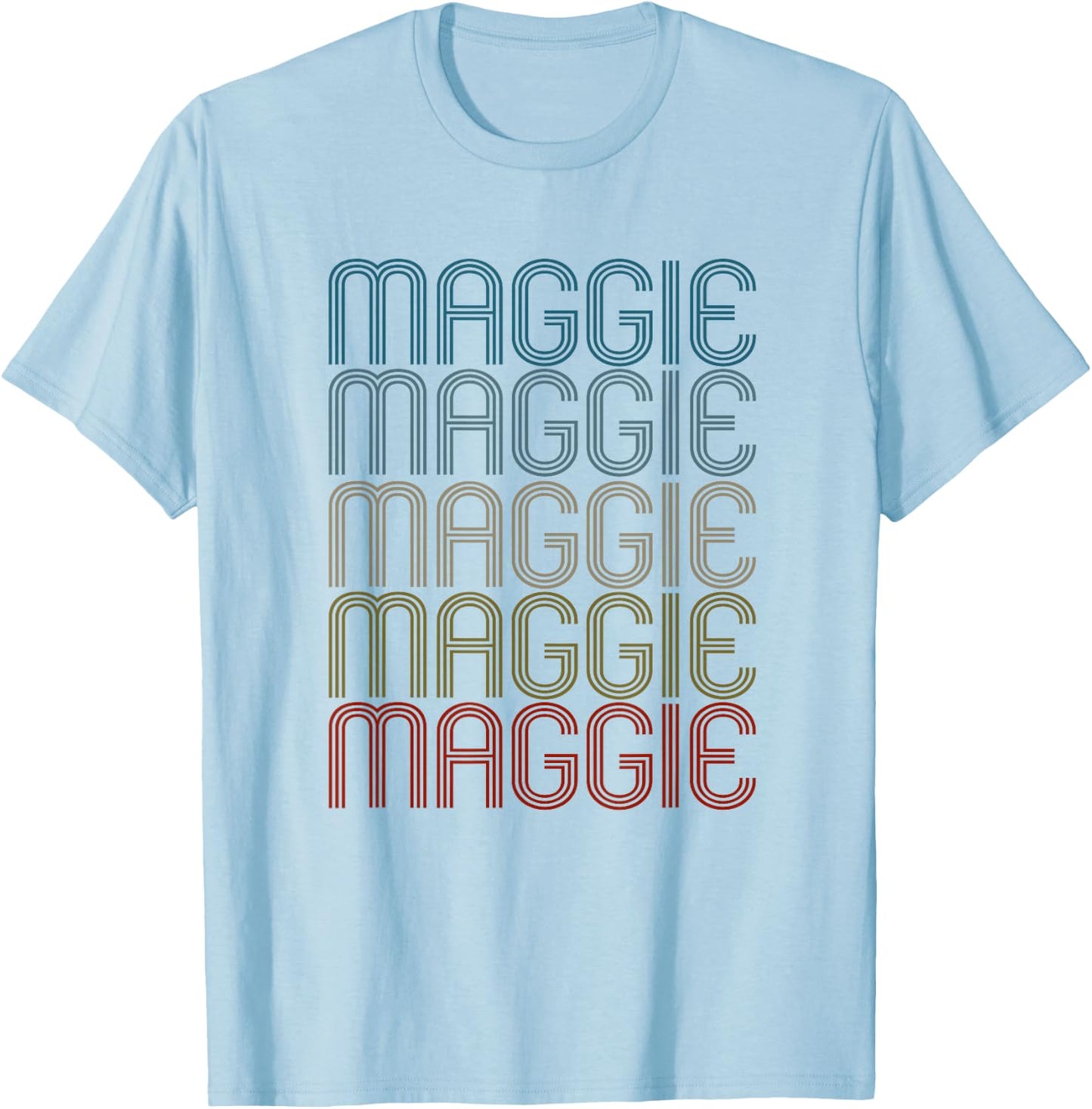 Maggie First Name Vintage Retro T-Shirt - T-Shirt | Light Blue