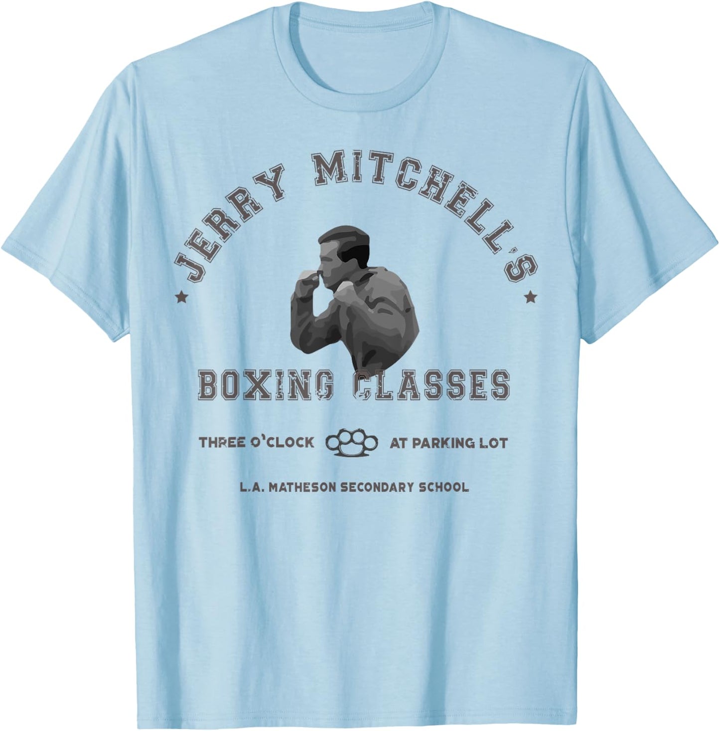 Three O'Clock Boxing Classes T Shirt, Cult Geek Fighter T-Shirt - T-Shirt | Light Blue