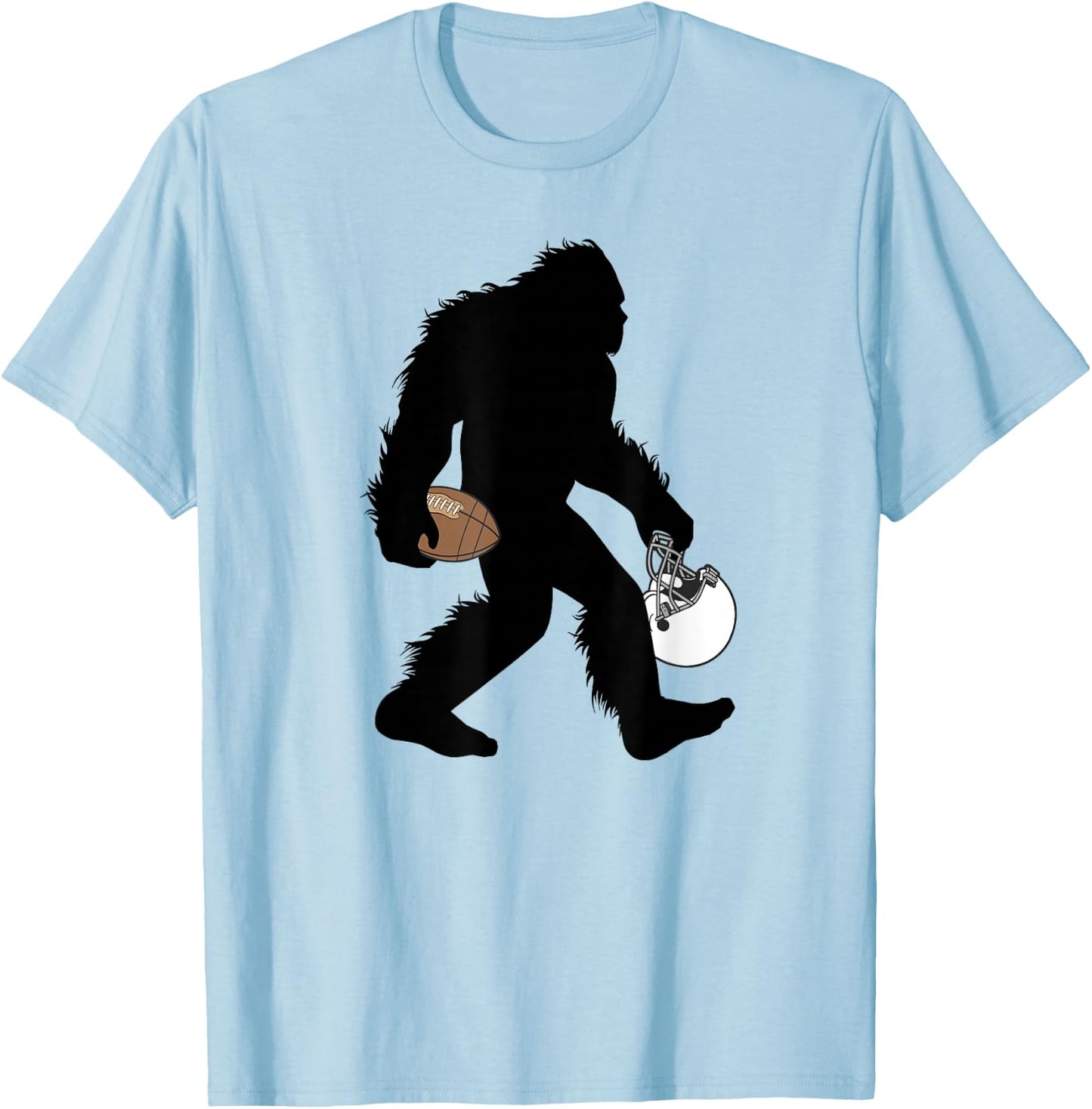Bigfoot Football Player Cryptid American Sport T-Shirt - T-Shirt | Light Blue