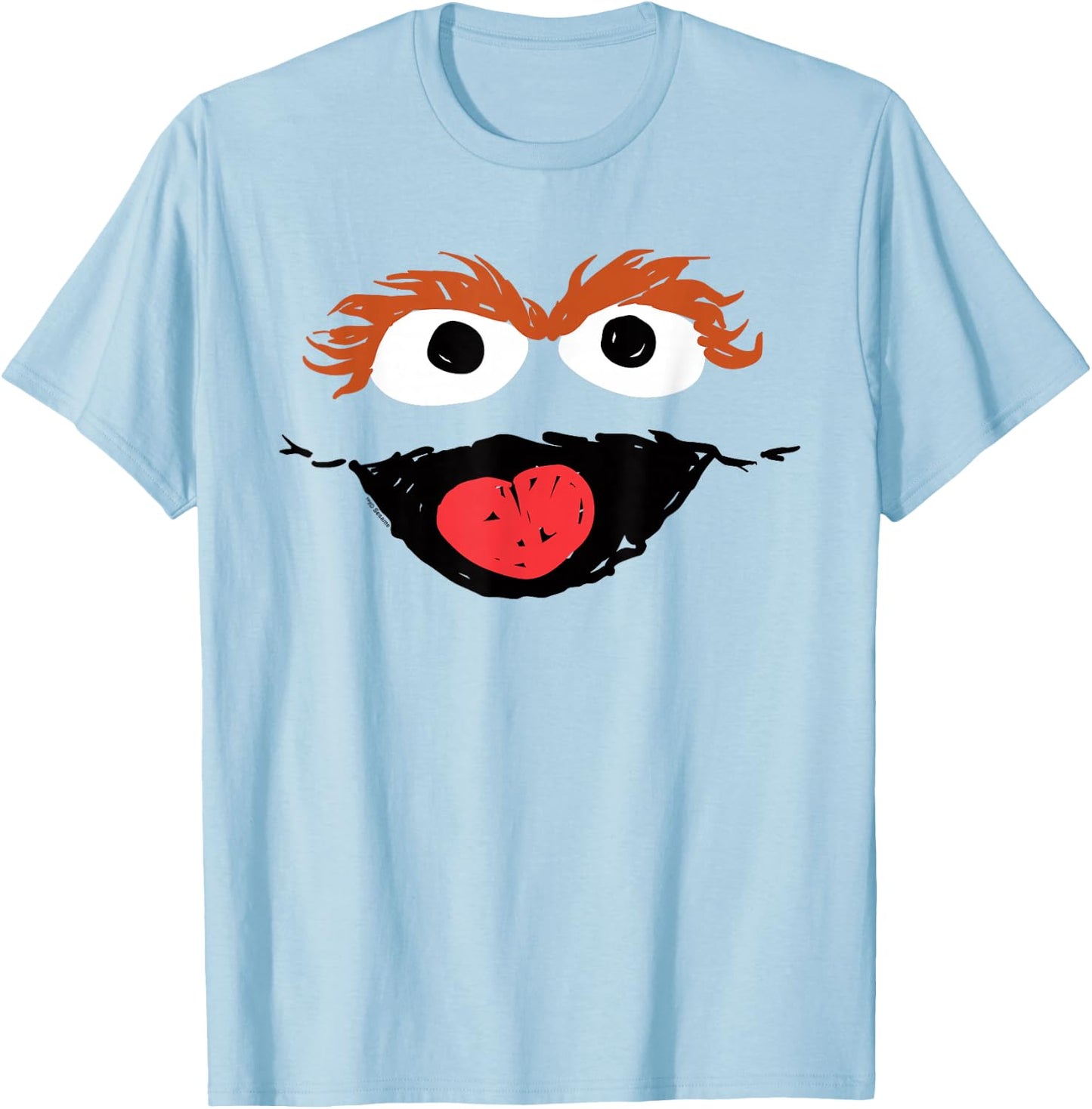 Sesame Street Oscar Crayon Sketch Halloween Costume T-Shirt - T-Shirt | Light Blue
