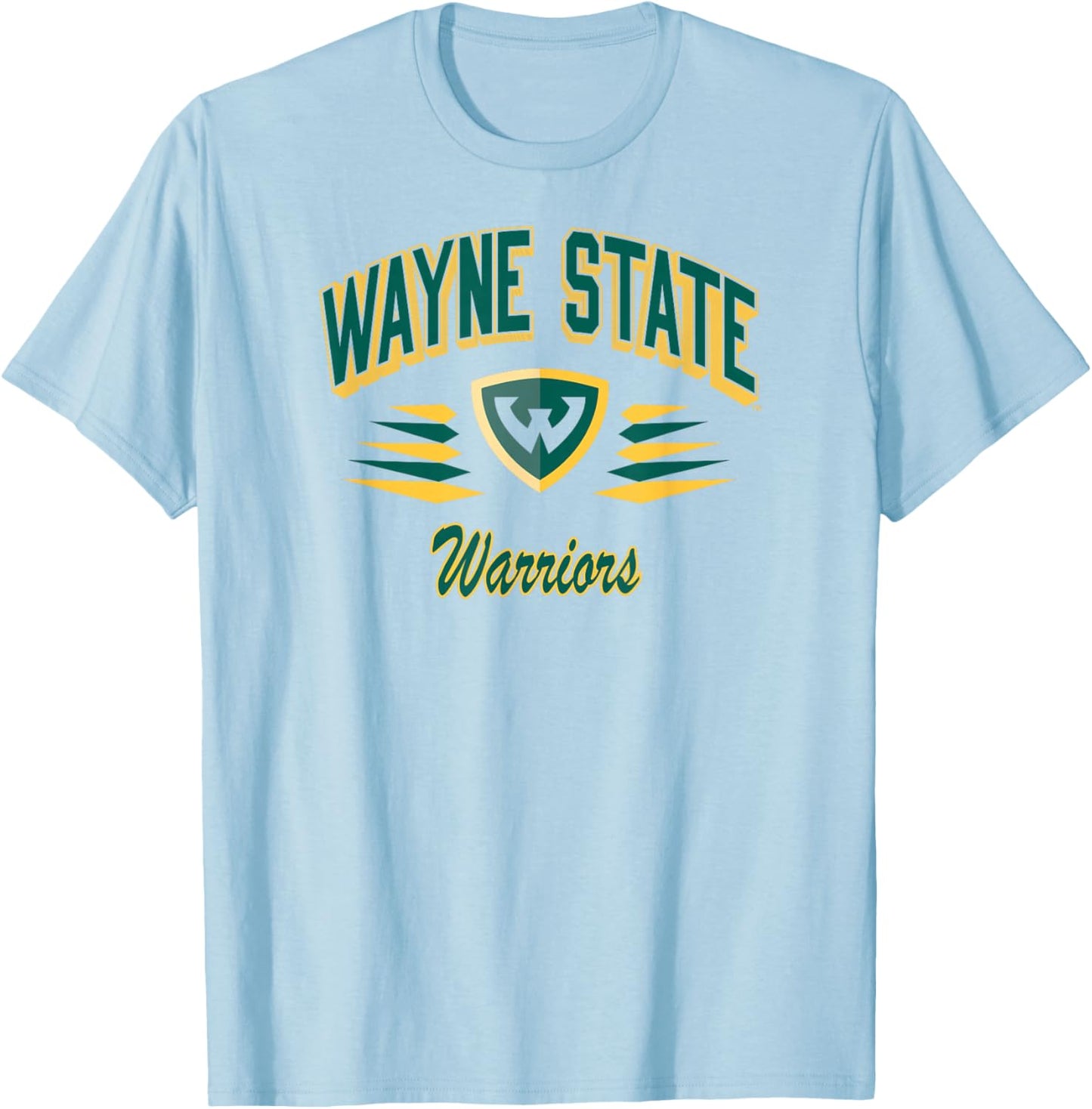 Wayne State Warriors Retro Diamond White Officially Licensed T-Shirt - T-Shirt | Light Blue