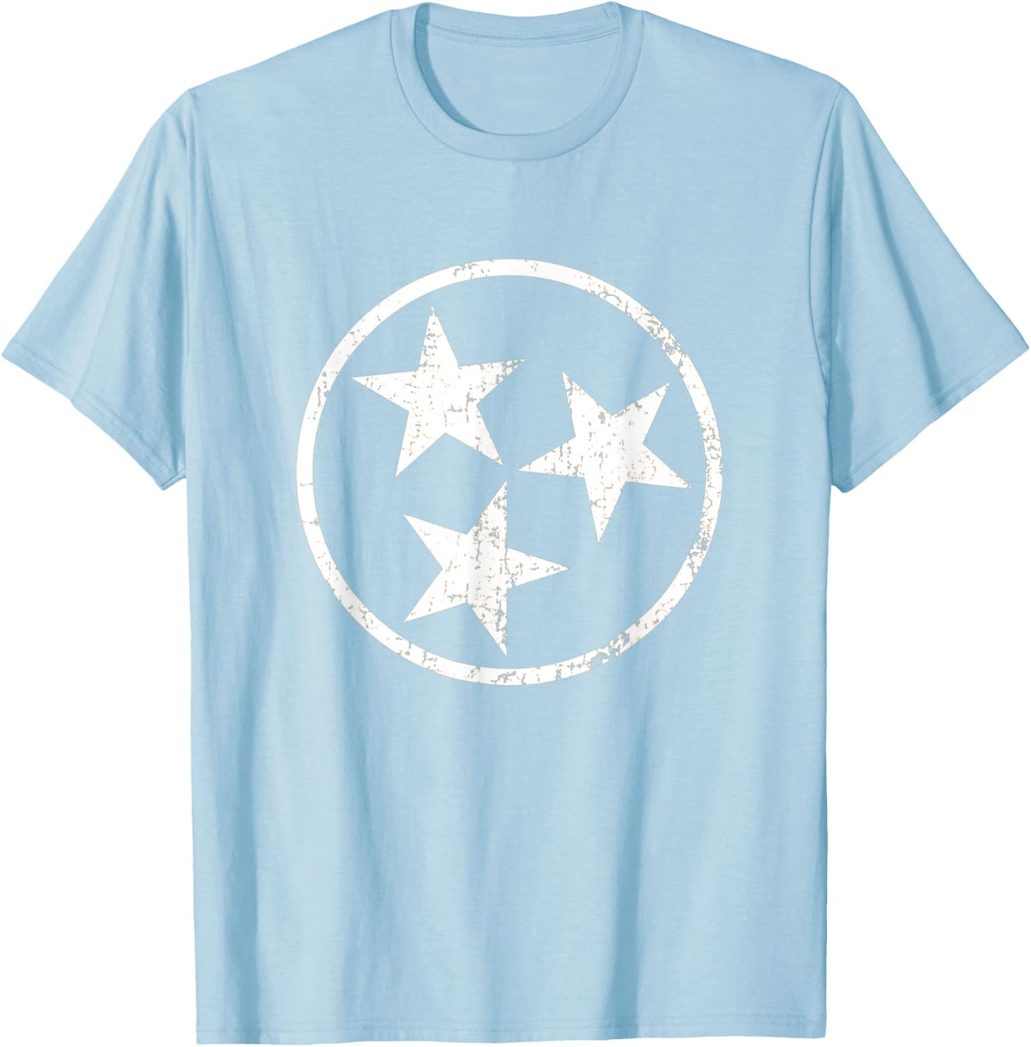 Orange Tennessee Flag Volunteer State Stars Vintage T-Shirt - T-Shirt | Light Blue