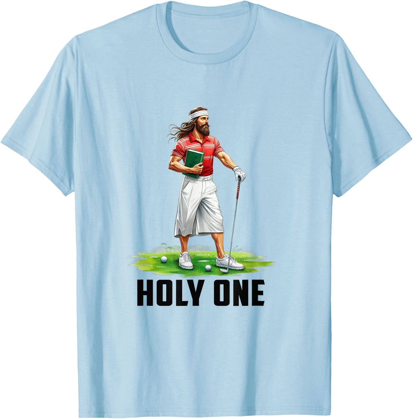 Jesus Golf Holy One Christian God Golfers Golfing Christ T-Shirt - T-Shirt | Light Blue