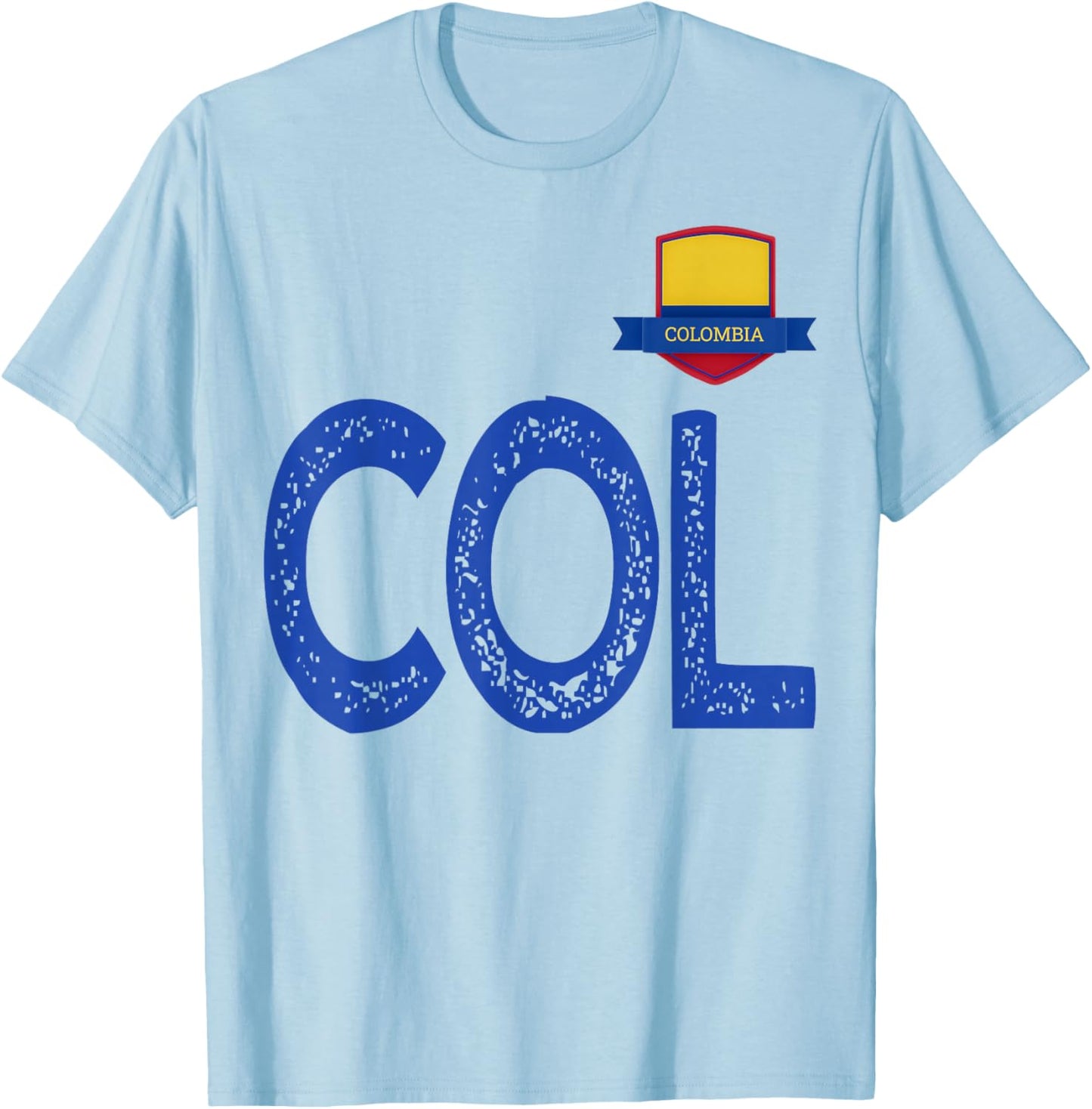 Colombia Human-Flag Letter C and O and L Colombian T-Shirt - T-Shirt | Light Blue