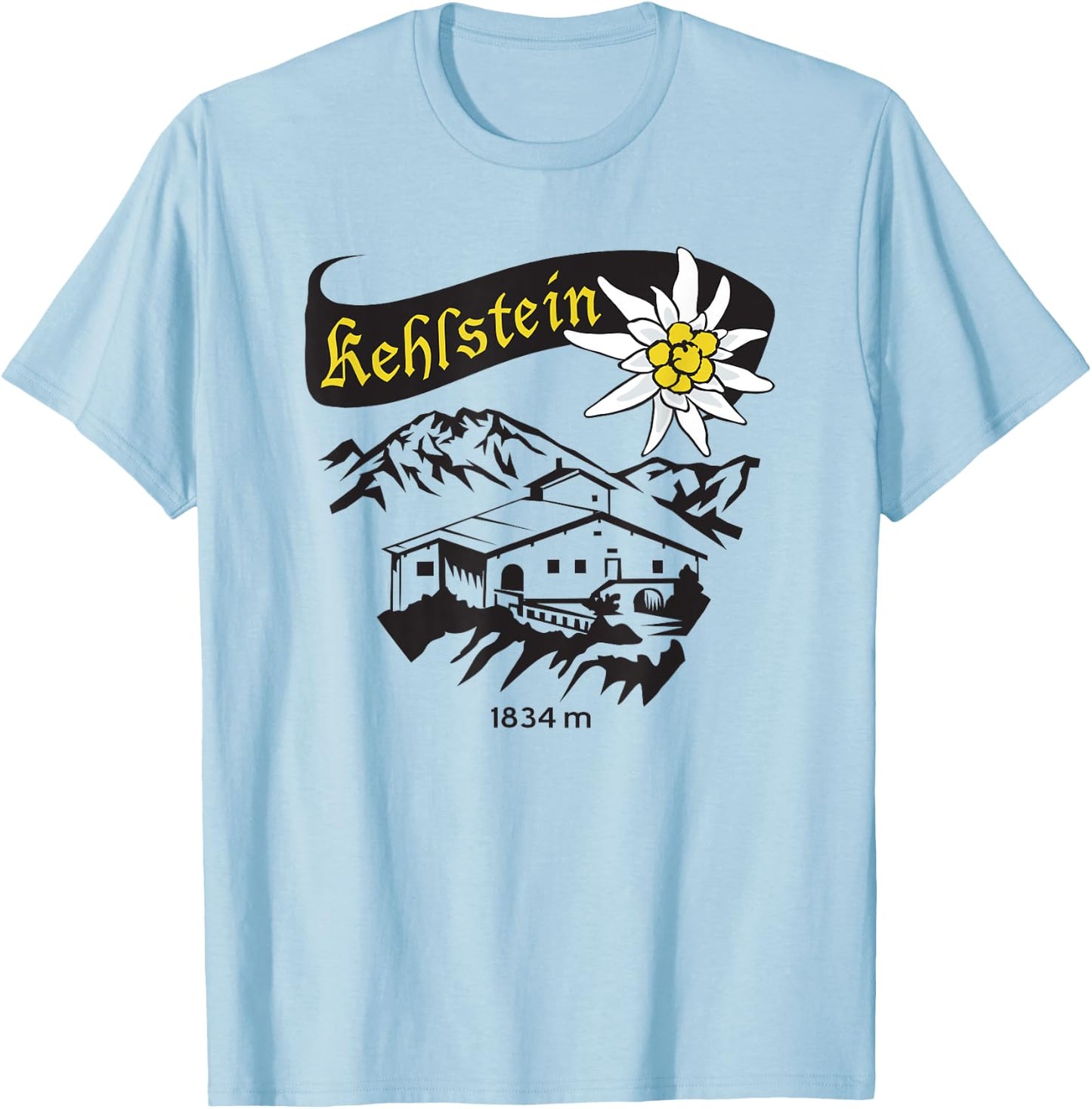 Eagles Nest Kehlstein House Berchtesgaden Bavaria T-Shirt - T-Shirt | Light Blue