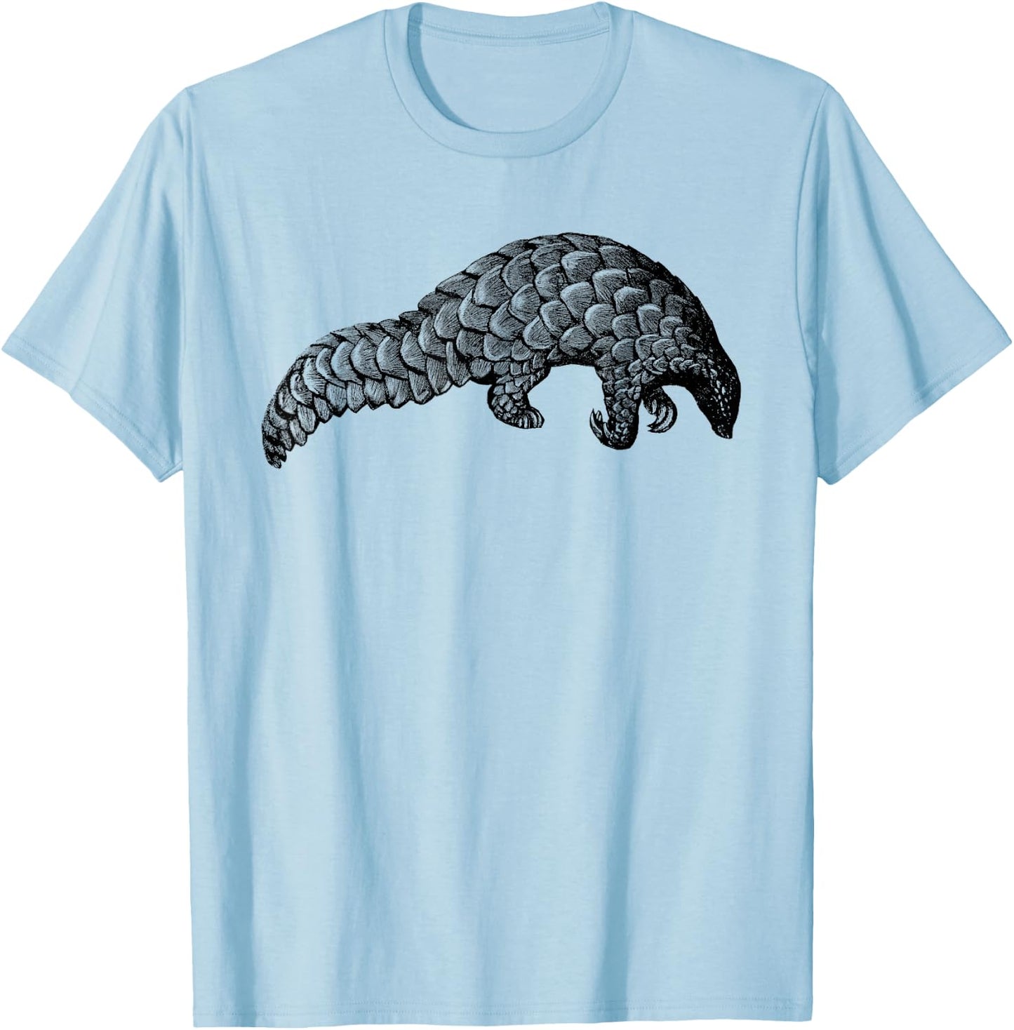 Cute Pangolin Vintage Animal Print T-Shirt - T-Shirt | Light Blue