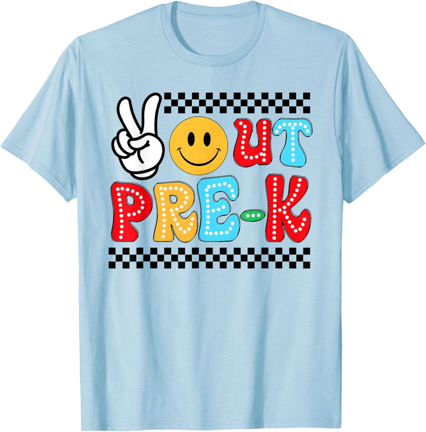 Funny Last days of school shirt for kid Peaces Out Pre-K T-Shirt - T-Shirt | Light Blue