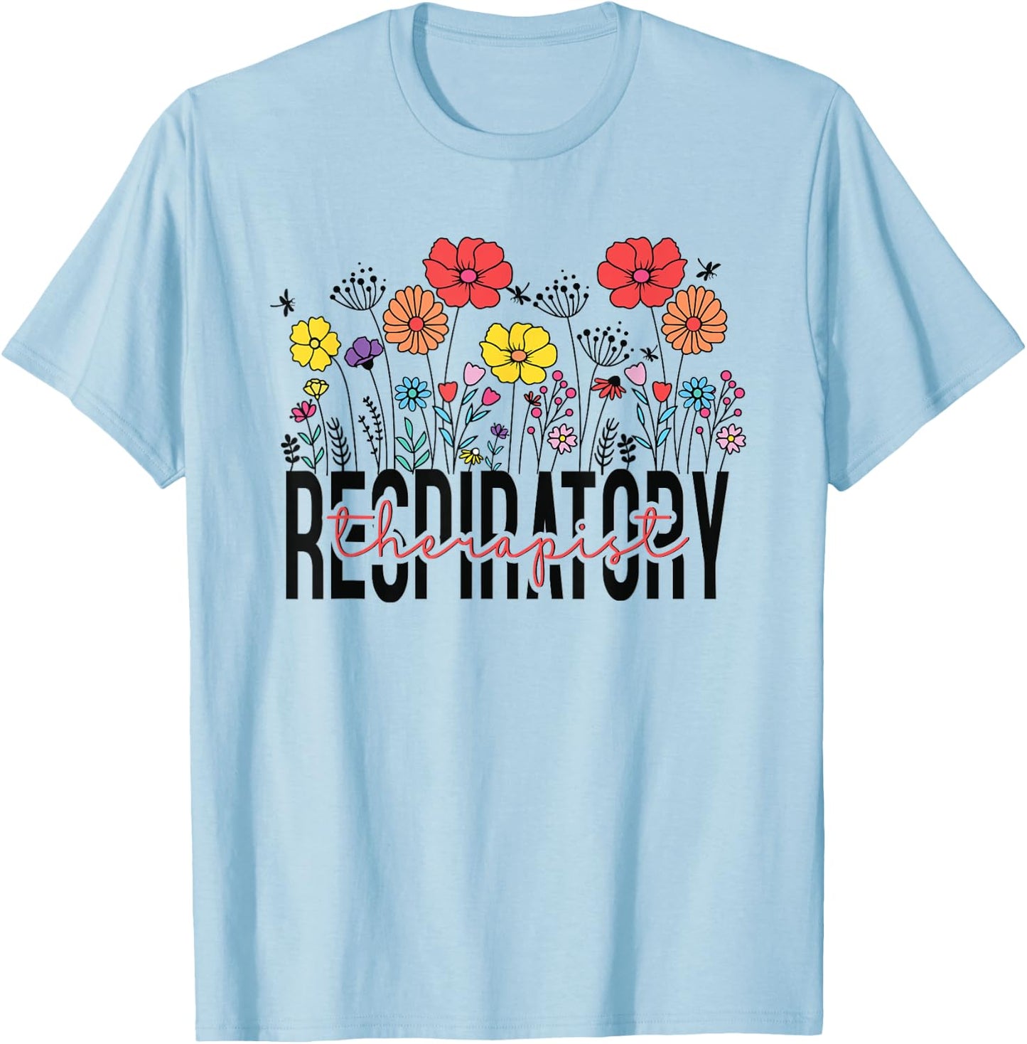 Respiratory Therapist RT Funny Halloween Costume Flower T-Shirt - T-Shirt | Light Blue