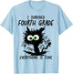 I Survived 4th Grade It's Fine Cat Fourth Grade Grad 2026 T-Shirt - T-Shirt | Light Blue