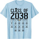 Class of 2038 grow with me checklist kindergarten 12th grade T-Shirt - T-Shirt | Light Blue