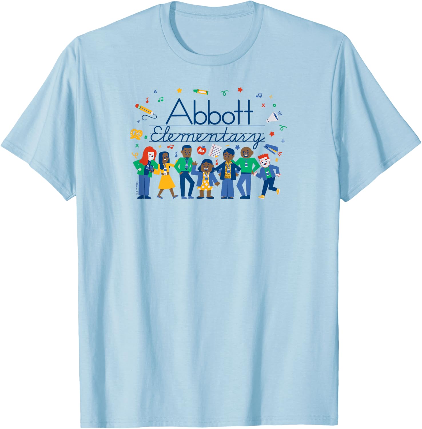 Abbott Elementary - Character Cast Lineup T-Shirt - T-Shirt | Light Blue