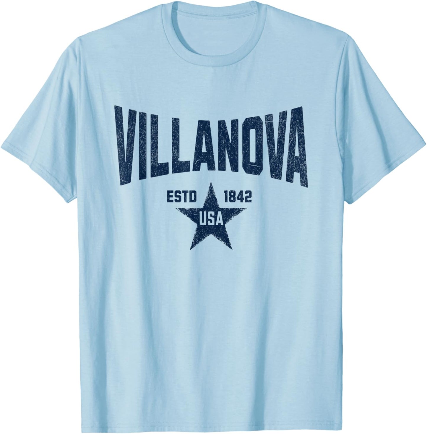 Visit Blue Villanova Pennsylvania Vintage Athletic Souvenir T-Shirt - T-Shirt | Light Blue