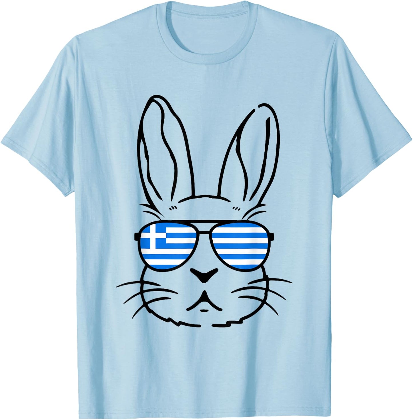 Greek Easter 2026 Greece Flag Bunny Funny Greek Easter Kids T-Shirt - T-Shirt | Light Blue