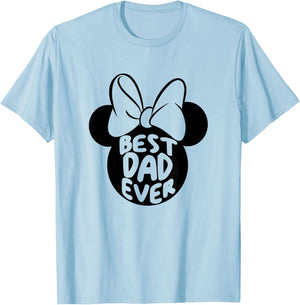 Disney Minnie Mouse Father's Day Best Dad Ever Bow T-Shirt - T-Shirt | Light Blue