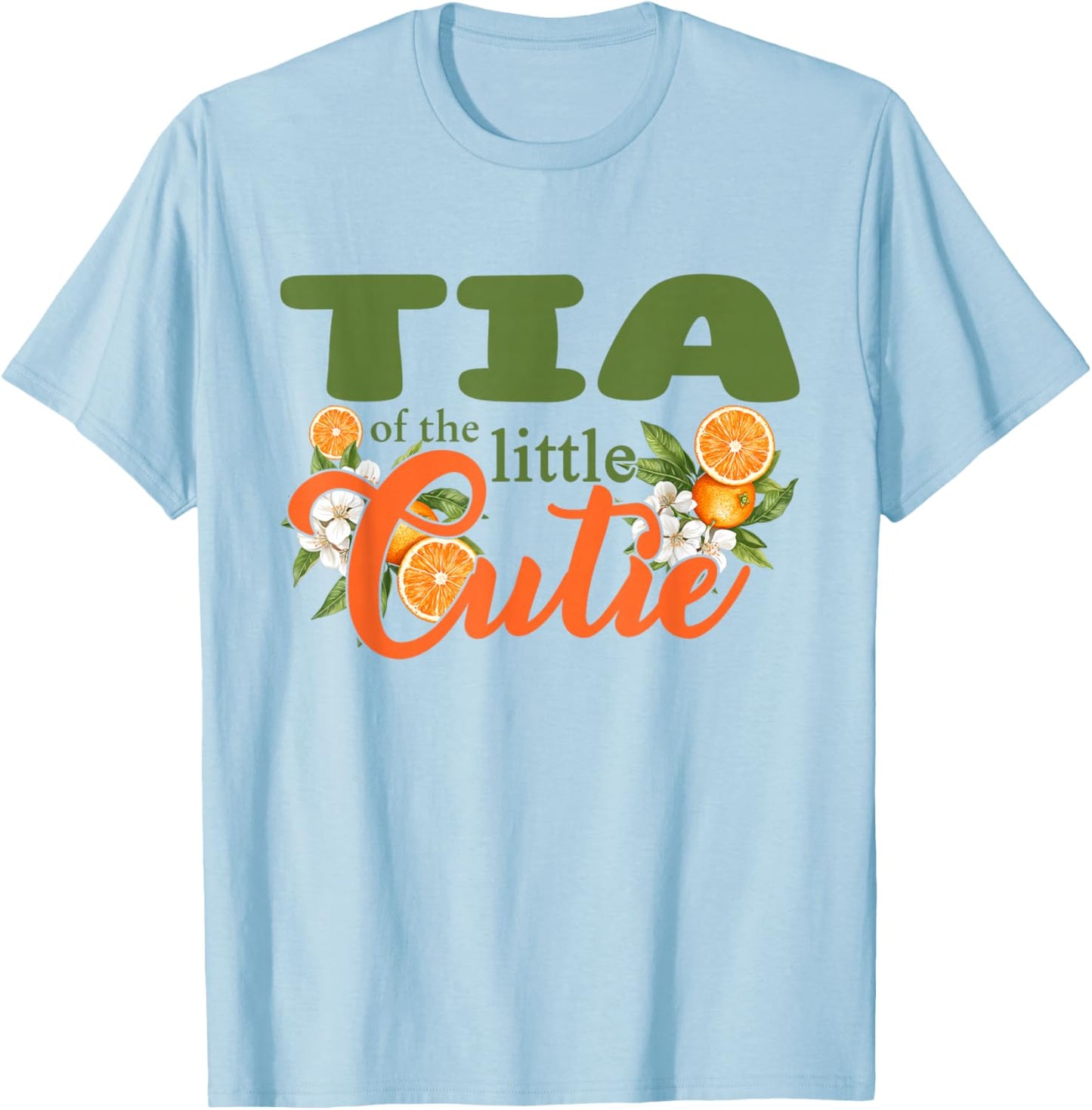 Tia of The Little Cutie Orange Clementine Bday Party T-Shirt - T-Shirt | Light Blue