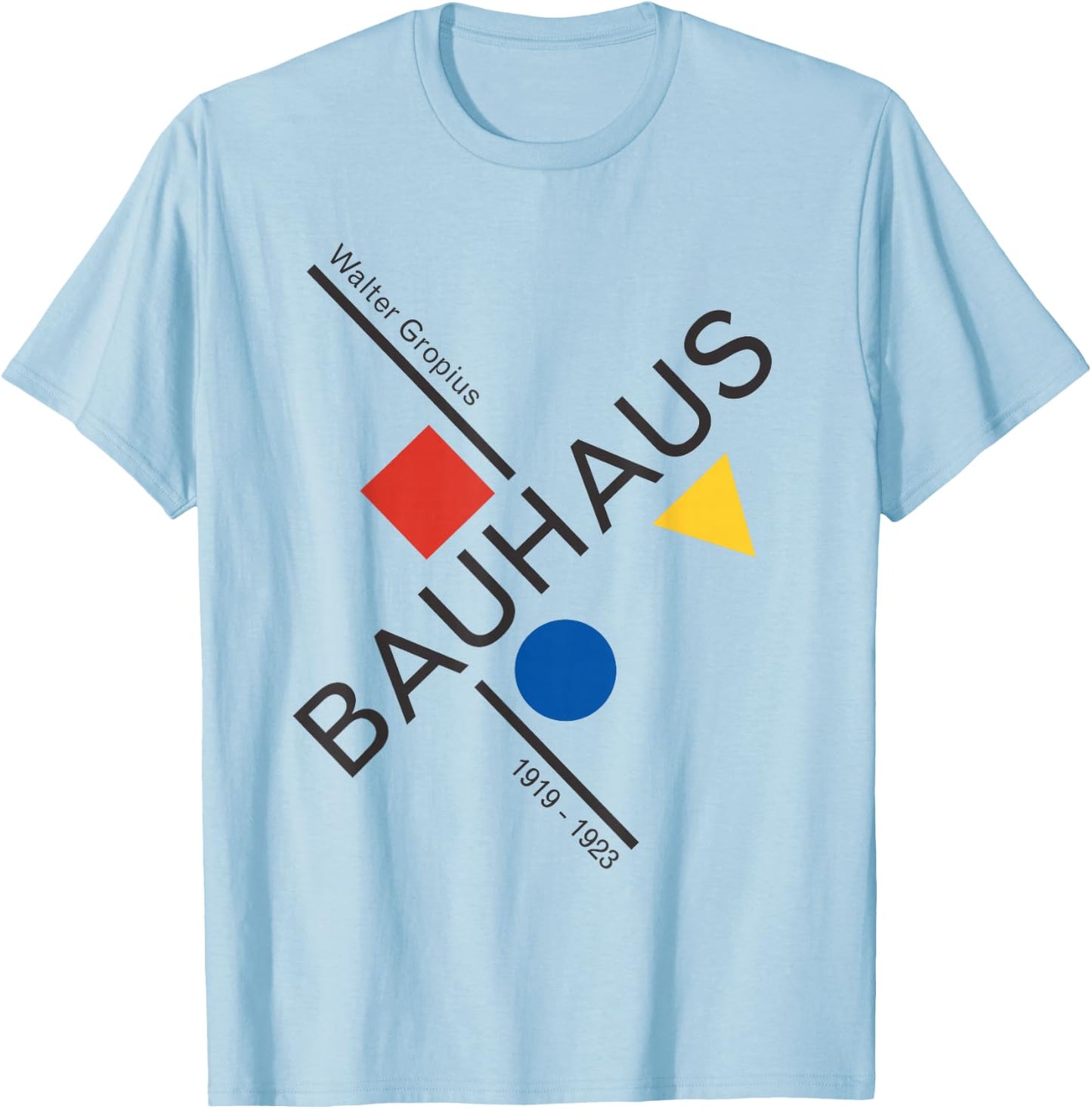 Bauhaus Movement T Shirt, 1923 Architecture Artwork T-Shirt - T-Shirt | Light Blue