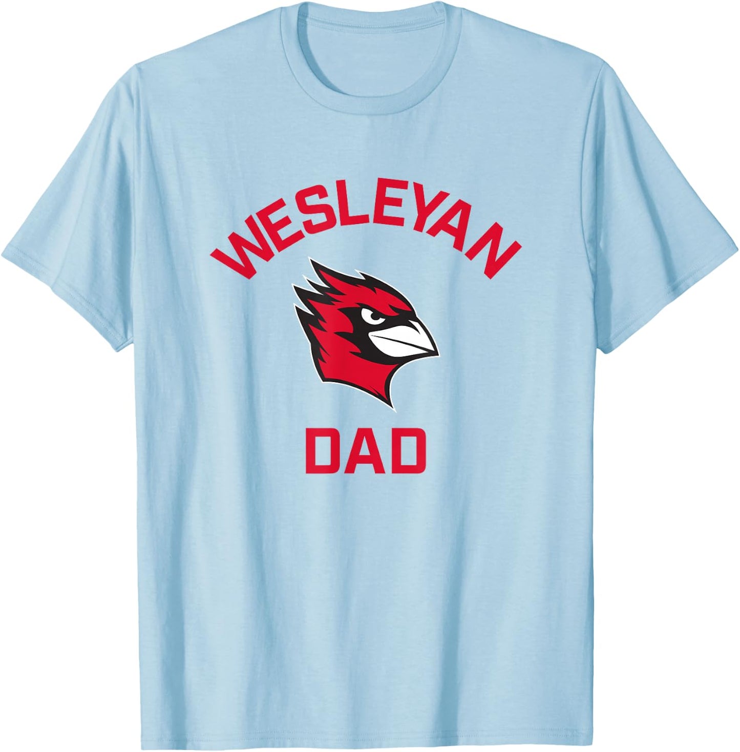 Wesleyan University Cardinals Arched Dad T-Shirt - T-Shirt | Light Blue