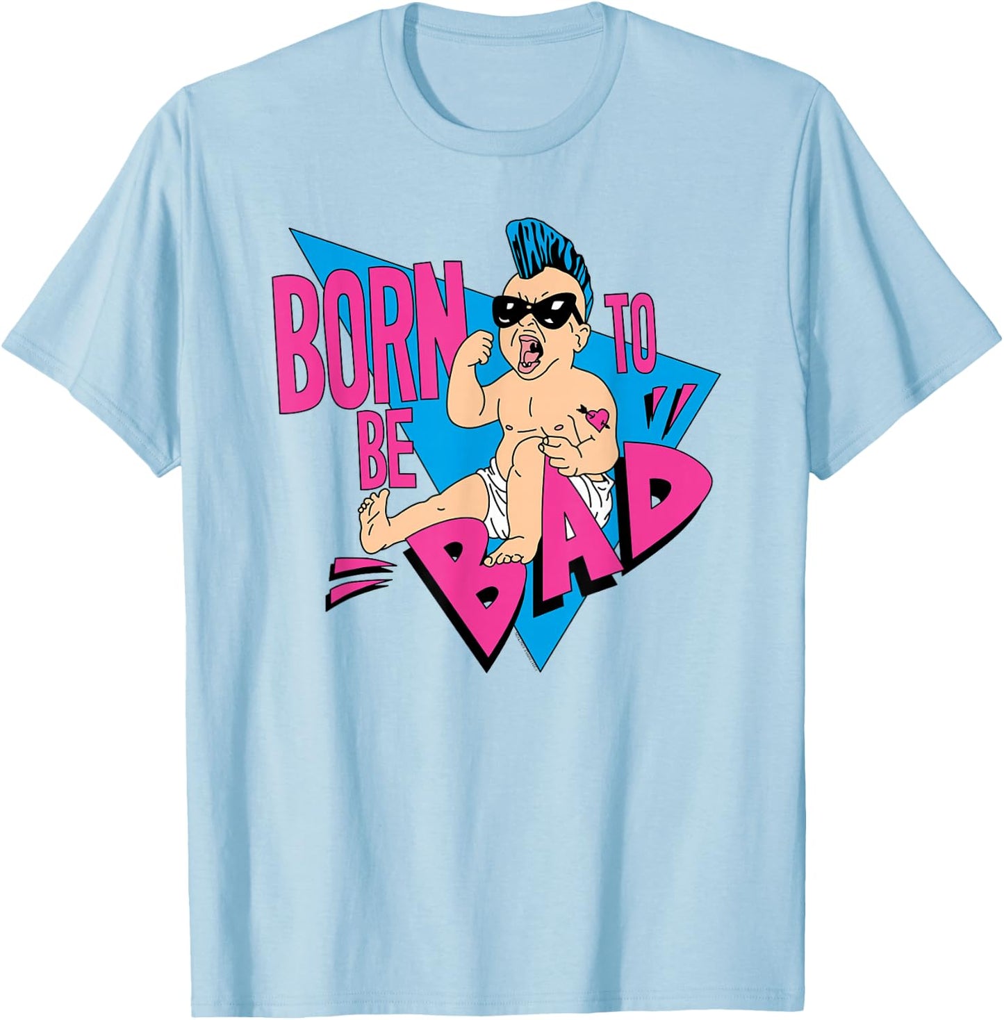 Ripple Junction Born to be Bad Mohawk Baby T-Shirt - T-Shirt | Light Blue