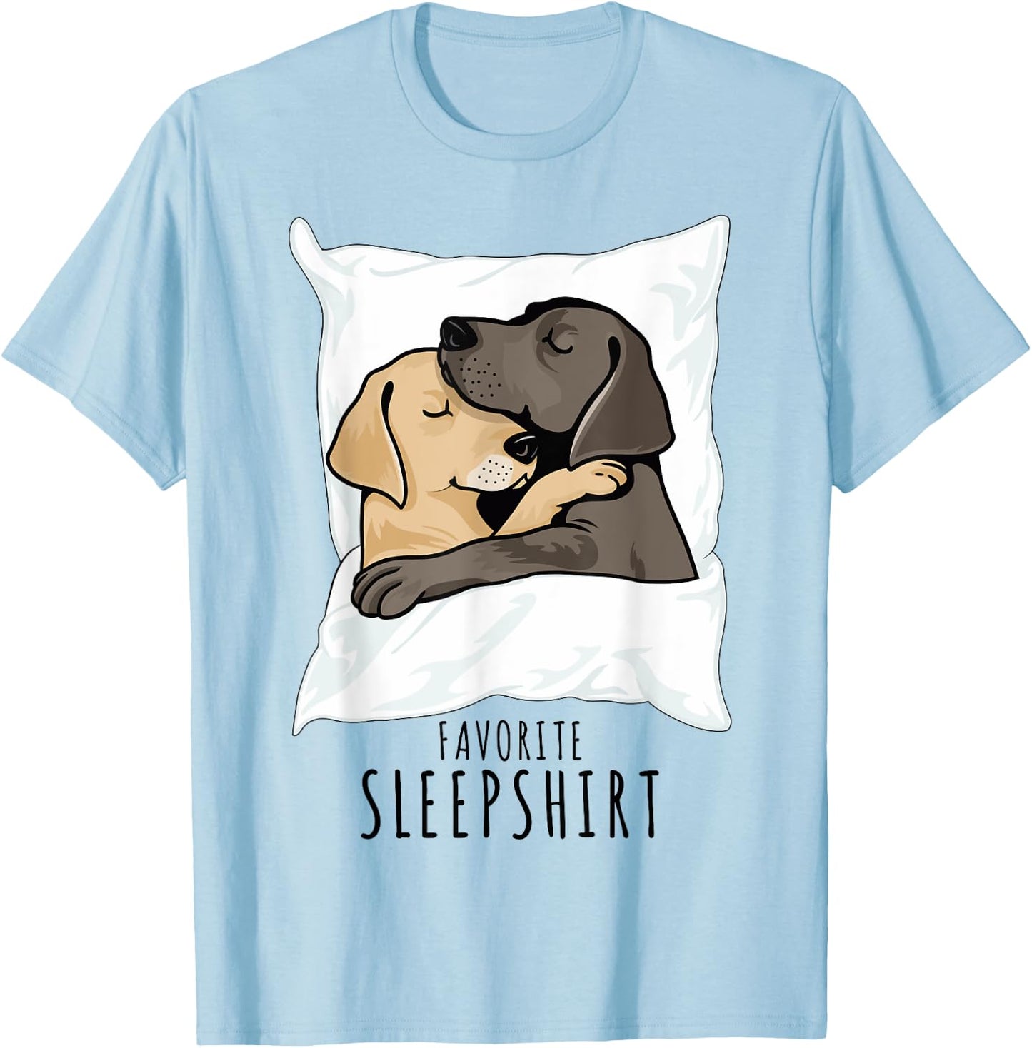 Retriever Couples Pajama Dogs Favourite Sleepshirt T-Shirt - T-Shirt | Light Blue