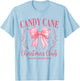 Candy Cane Christmas Club Pink Bow Vintage Christmas T-Shirt - T-Shirt | Light Blue