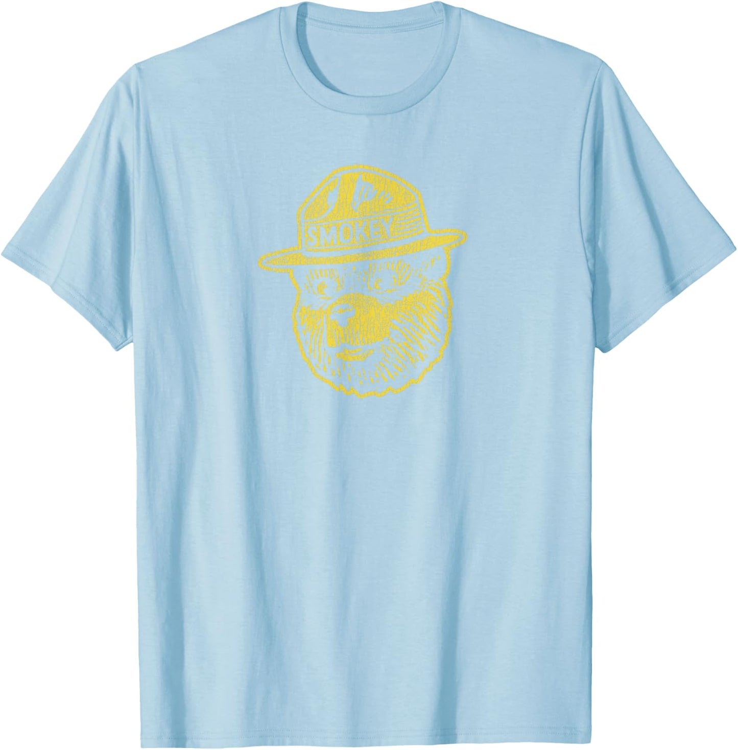 Smokey Bear Keep Our Forests Green & Growing! Distressed T-Shirt - T-Shirt | Light Blue