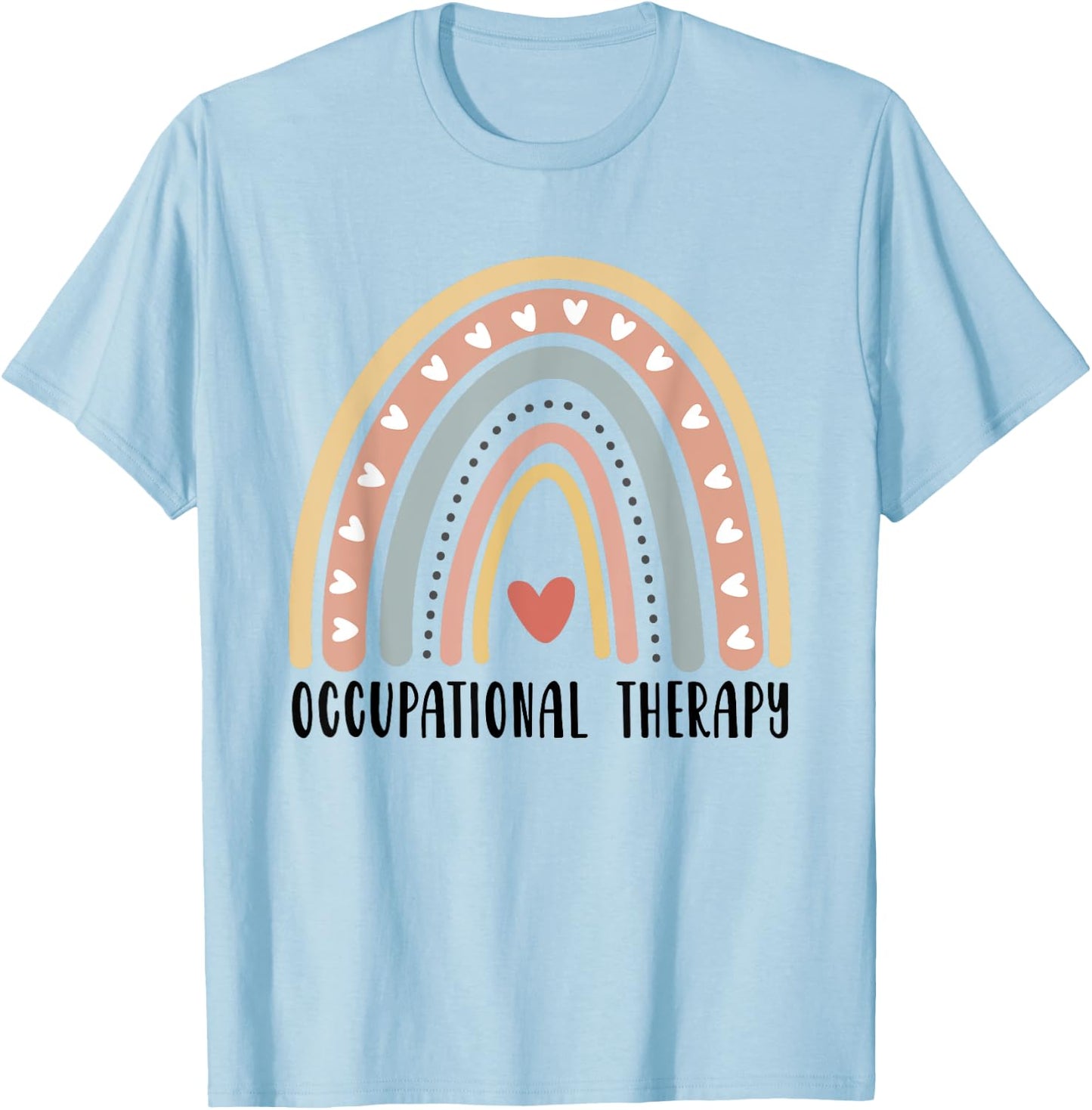 Occupational Therapy OT Month Therapist Boho Rainbow T-Shirt - T-Shirt | Light Blue