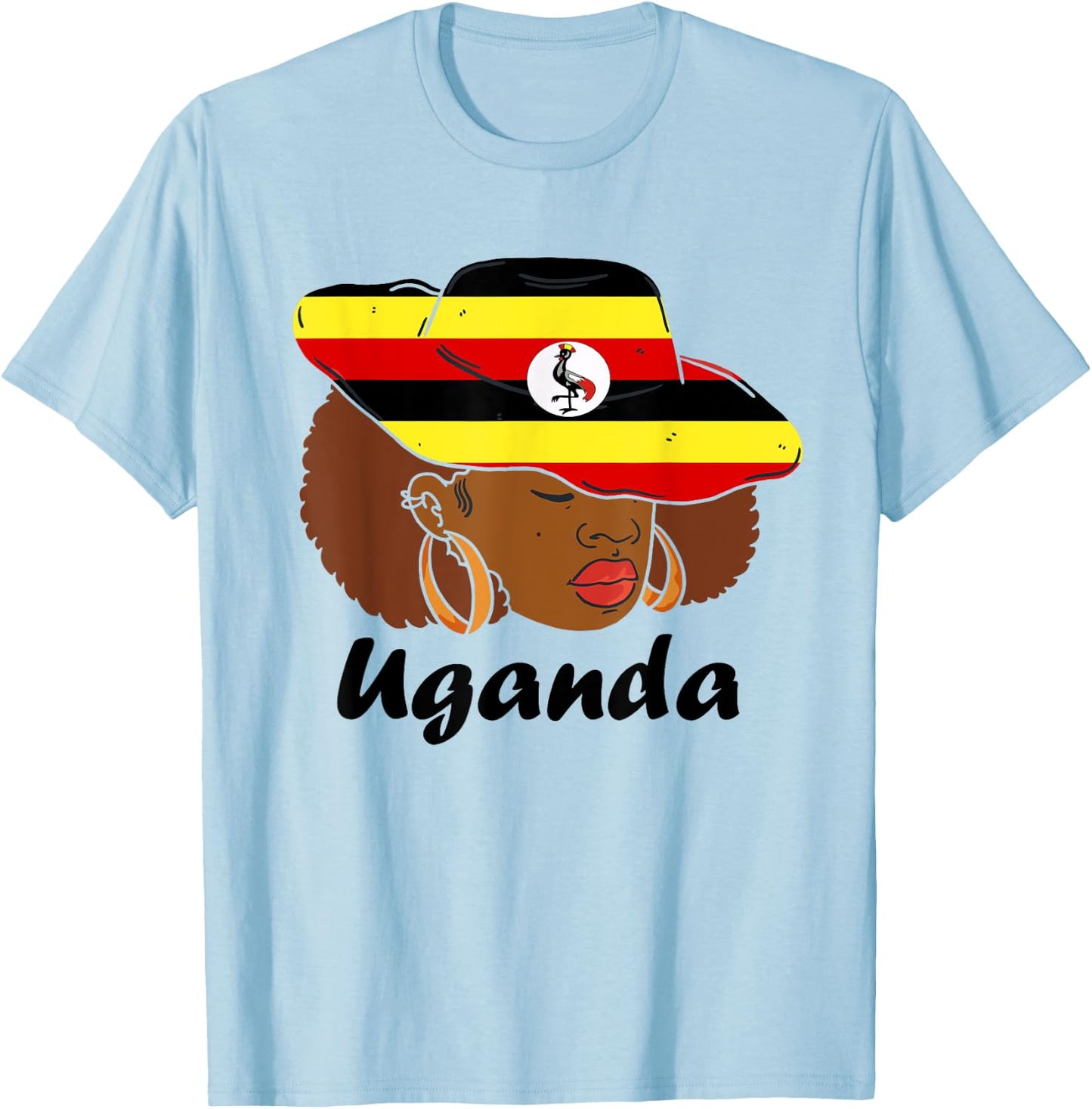 Uganda Woman Ugandan Pride Ugandan Flag Ugandan Roots T-Shirt - T-Shirt | Light Blue