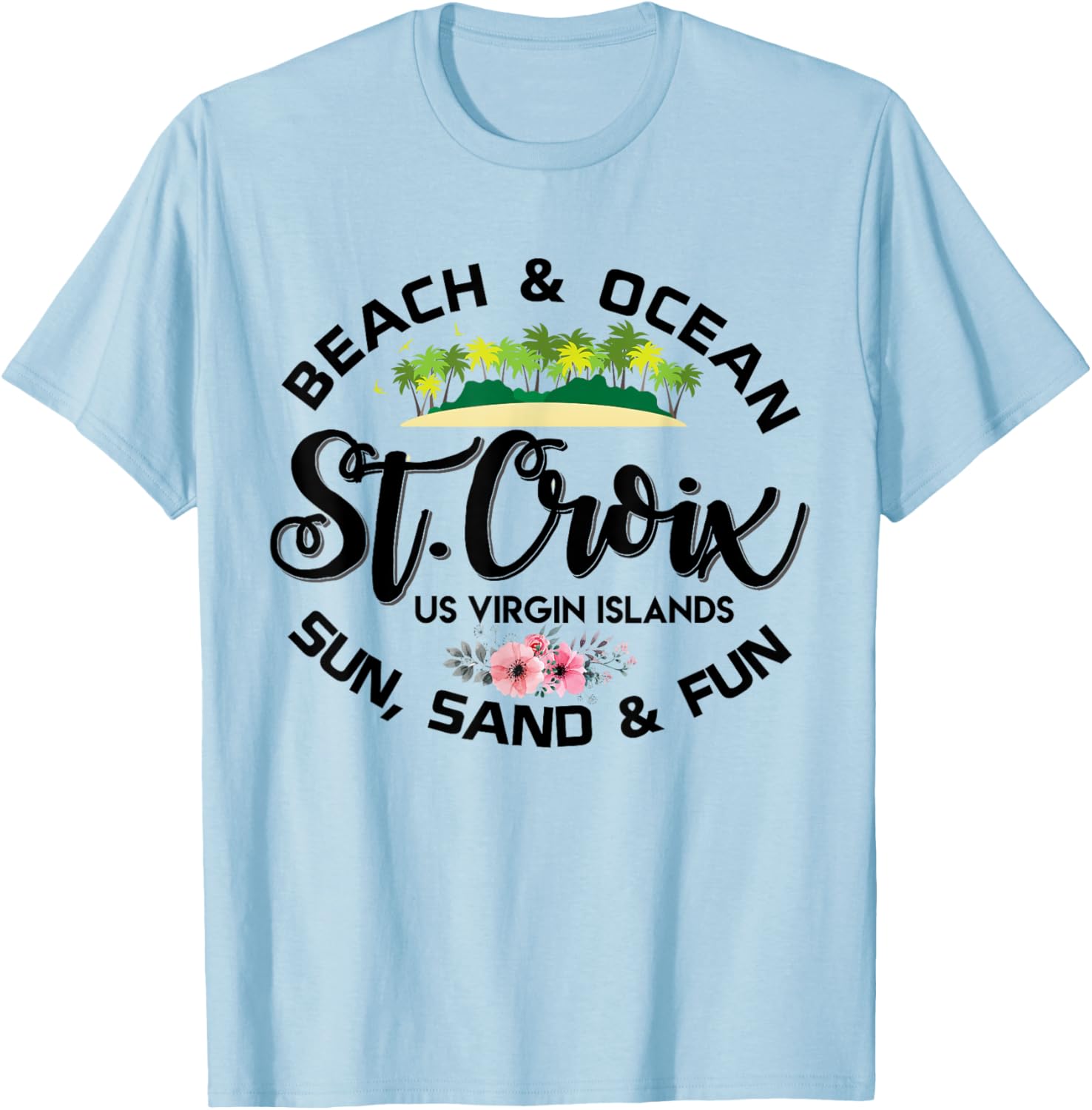 St Croix US Virgin Islands Shirt USVI Caribbean Vacation T-Shirt - T-Shirt | Light Blue