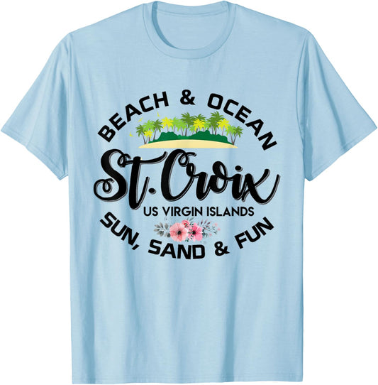 St Croix US Virgin Islands Shirt USVI Caribbean Vacation T-Shirt - T-Shirt | Light Blue