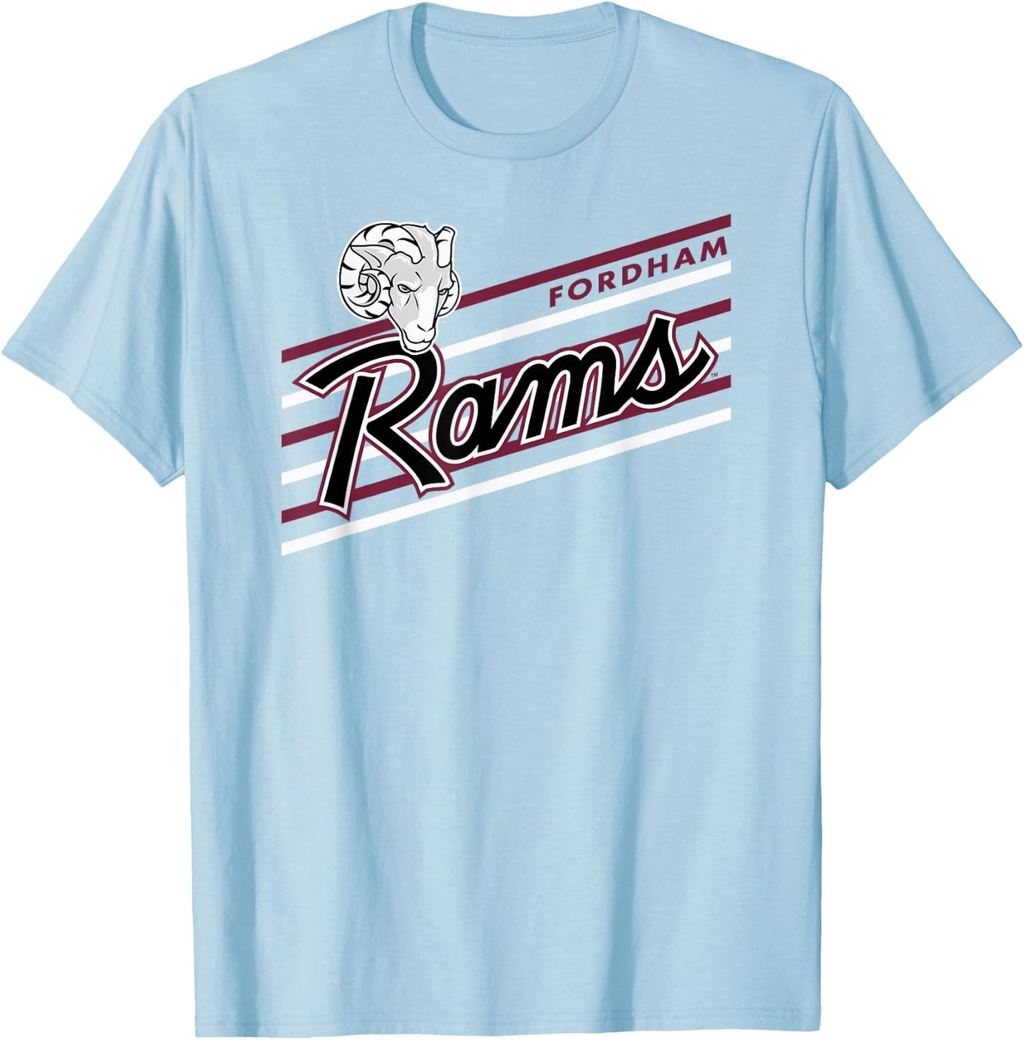 Fordham Rams Retro Performer Gray Officially Licensed T-Shirt - T-Shirt | Light Blue