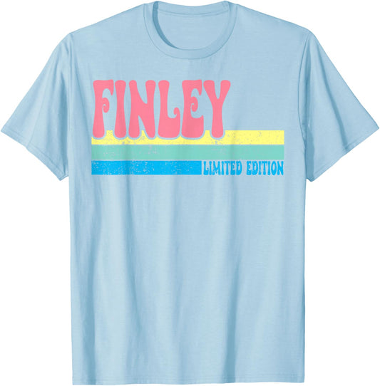 FINLEY Name Personalized Cute Idea Groovy Women FINLEY T-Shirt - T-Shirt | Light Blue