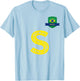 Brazil Human-Flag Letter S Brazil Brasil T-Shirt - T-Shirt | Light Blue