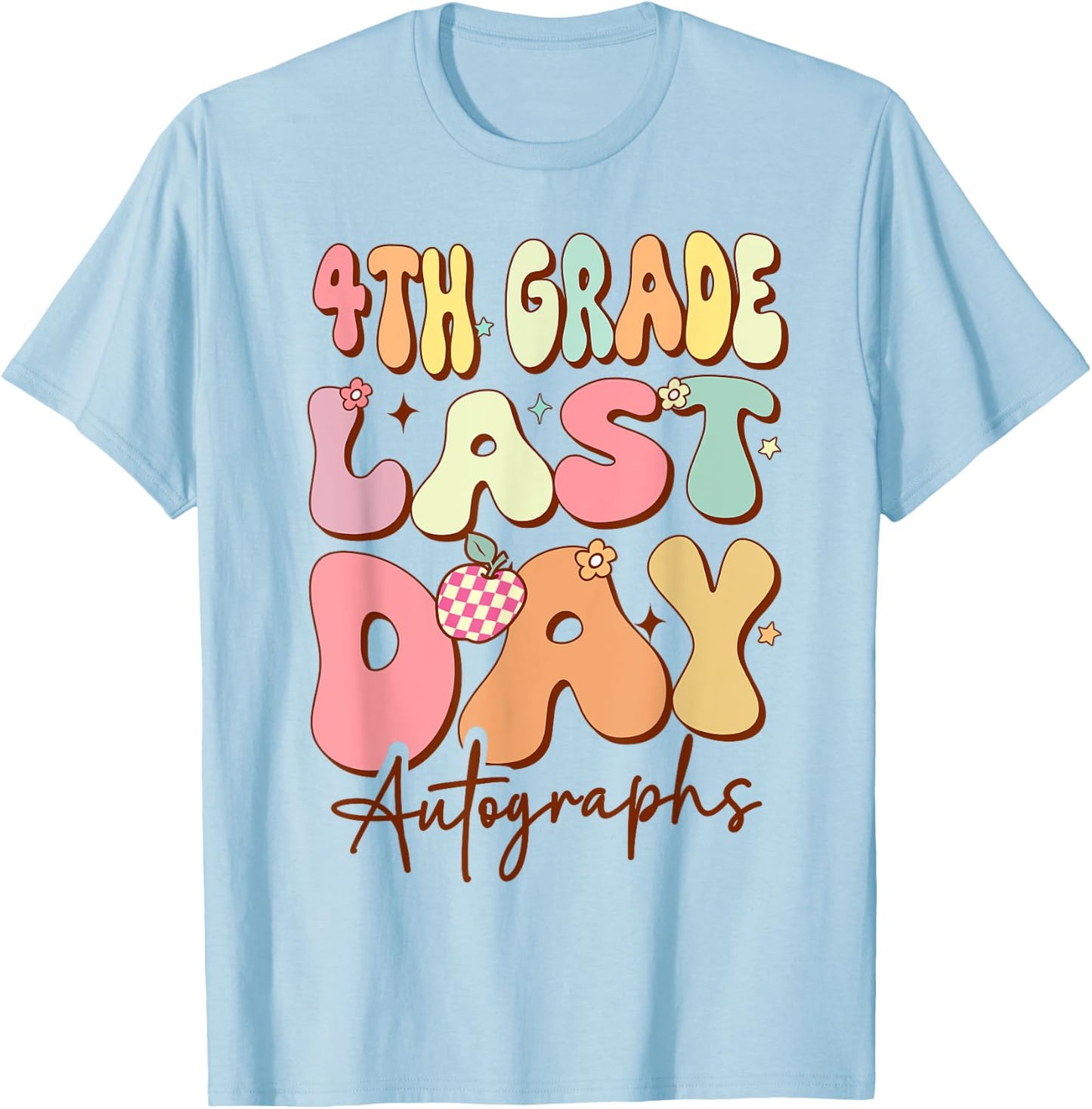 Last Day Autograph 4th Grade Graduation Boys Girls 2024 T-Shirt - T-Shirt | Light Blue