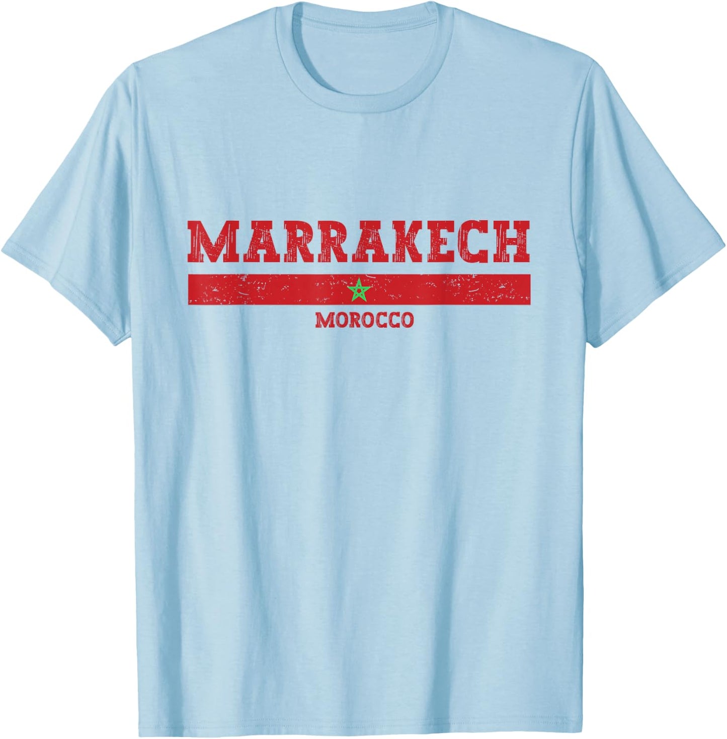 Vintage Marrakech Morocco shirt - Moroccan Flag Marrakech T-Shirt - T-Shirt | Light Blue
