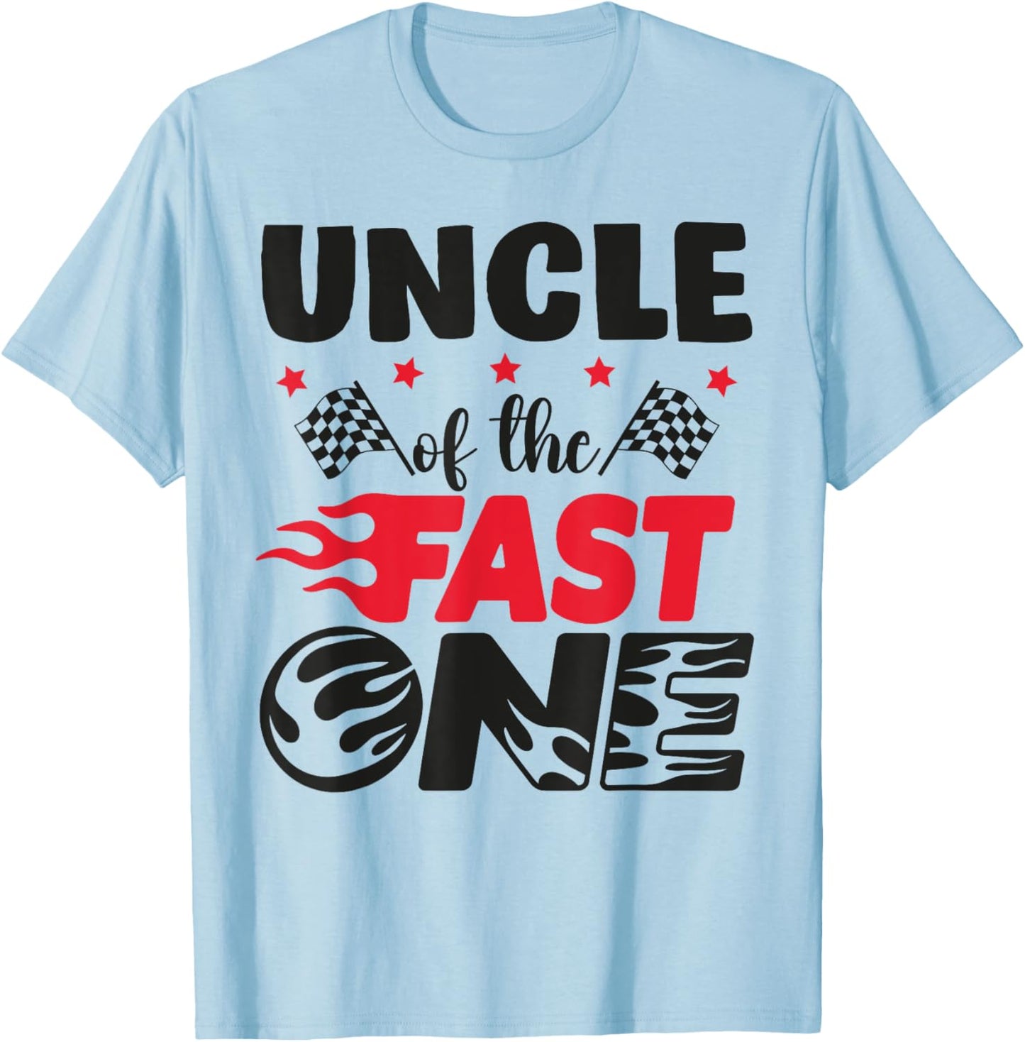 Uncle of The Fast One Car Racing Tio 1st Birthday Boy Party T-Shirt - T-Shirt | Light Blue