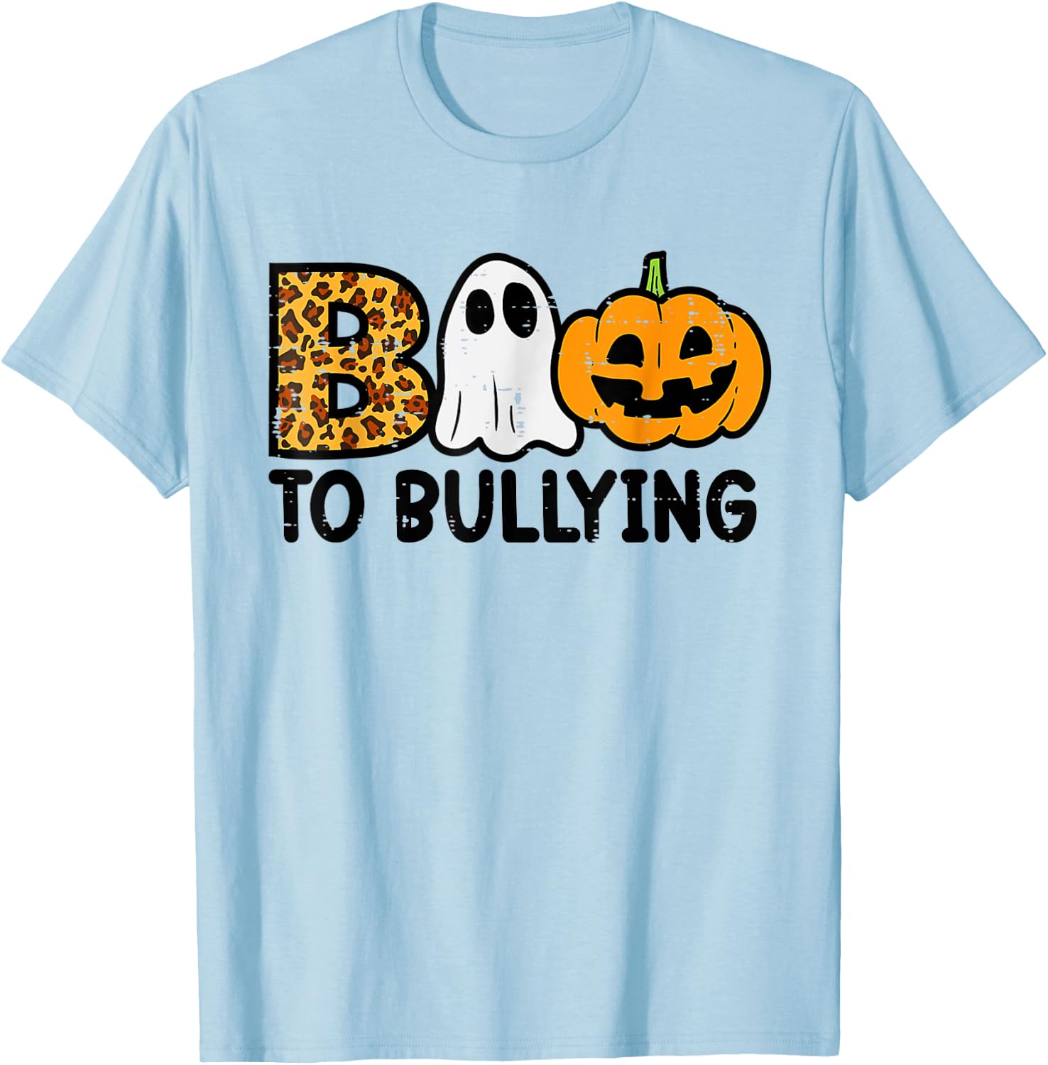 Boo to Bullying Halloween Ghost Anti Bully Unity Day Orange T-Shirt - T-Shirt | Light Blue