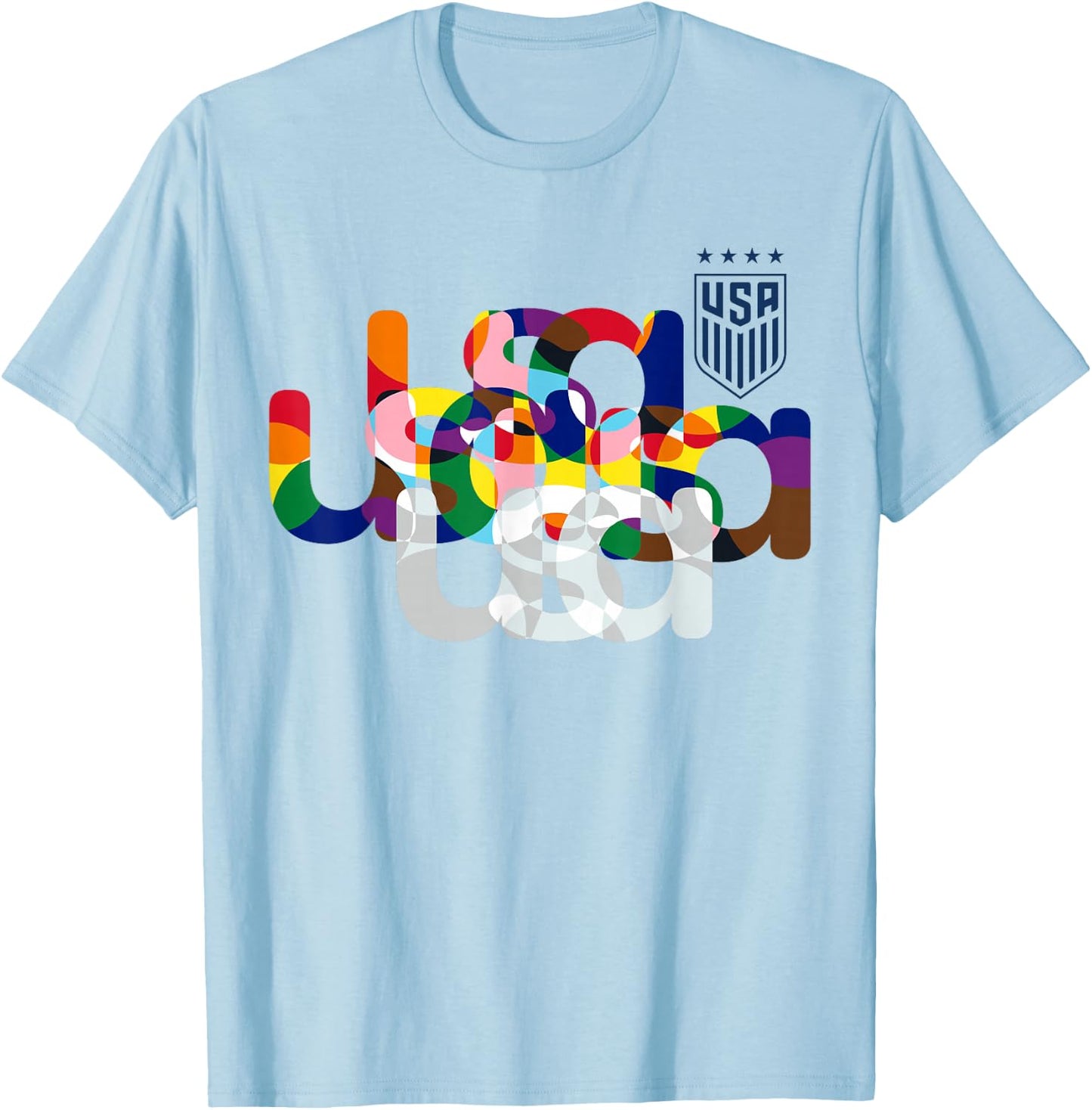 Officially Licensed U.S. Soccer USA Pride T-Shirt - T-Shirt | Light Blue