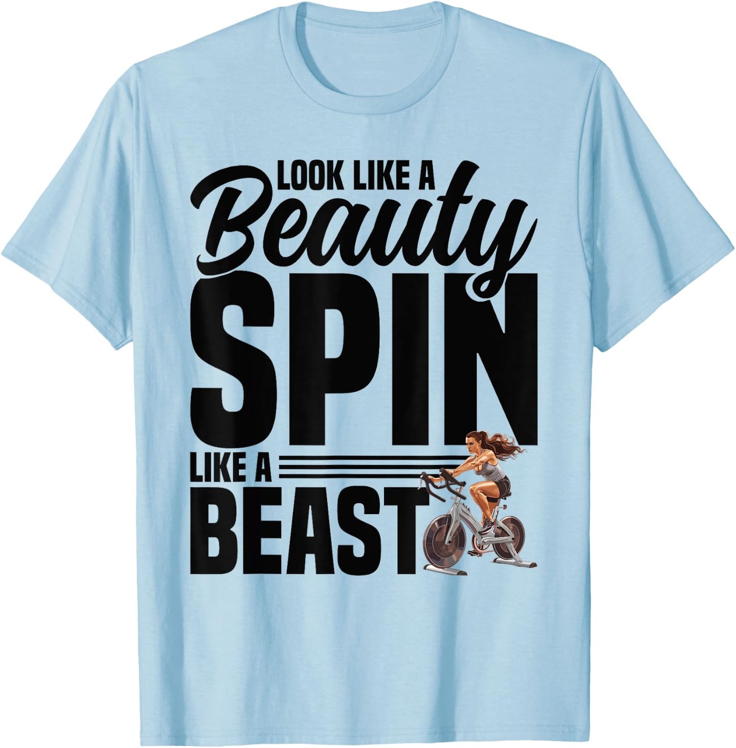 Indoor Cycling Workout Spin Instructor Spinning Spin Class T-Shirt - T-Shirt | Light Blue