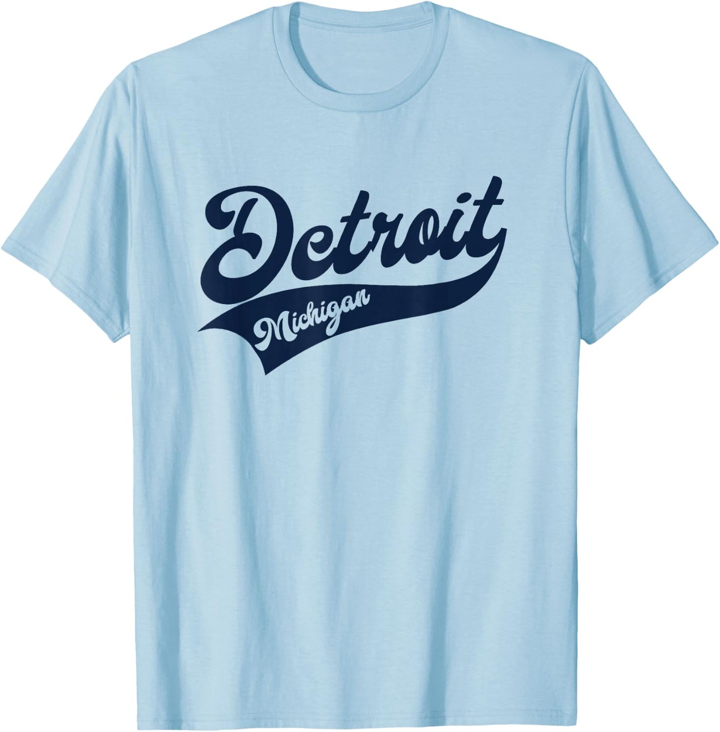 Detroit - Michigan Retro / Throwback Design - Classic T-Shirt - T-Shirt | Light Blue