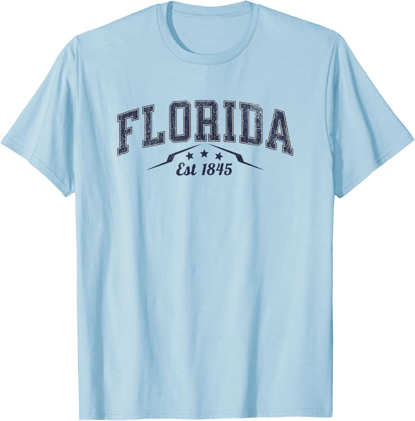 Retro State of Florida Est 1845 Varsity Style Florida T-Shirt - T-Shirt | Light Blue