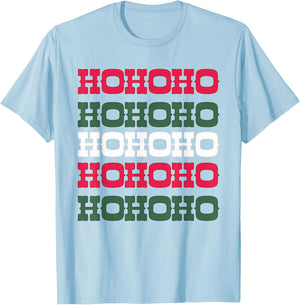 Western Aesthetic Christmas Red White Green Hohoho T-Shirt - T-Shirt | Light Blue
