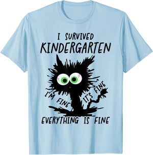 Funny Kindergarten Grad 2026 I Survived Kindergarten T-Shirt - T-Shirt | Light Blue